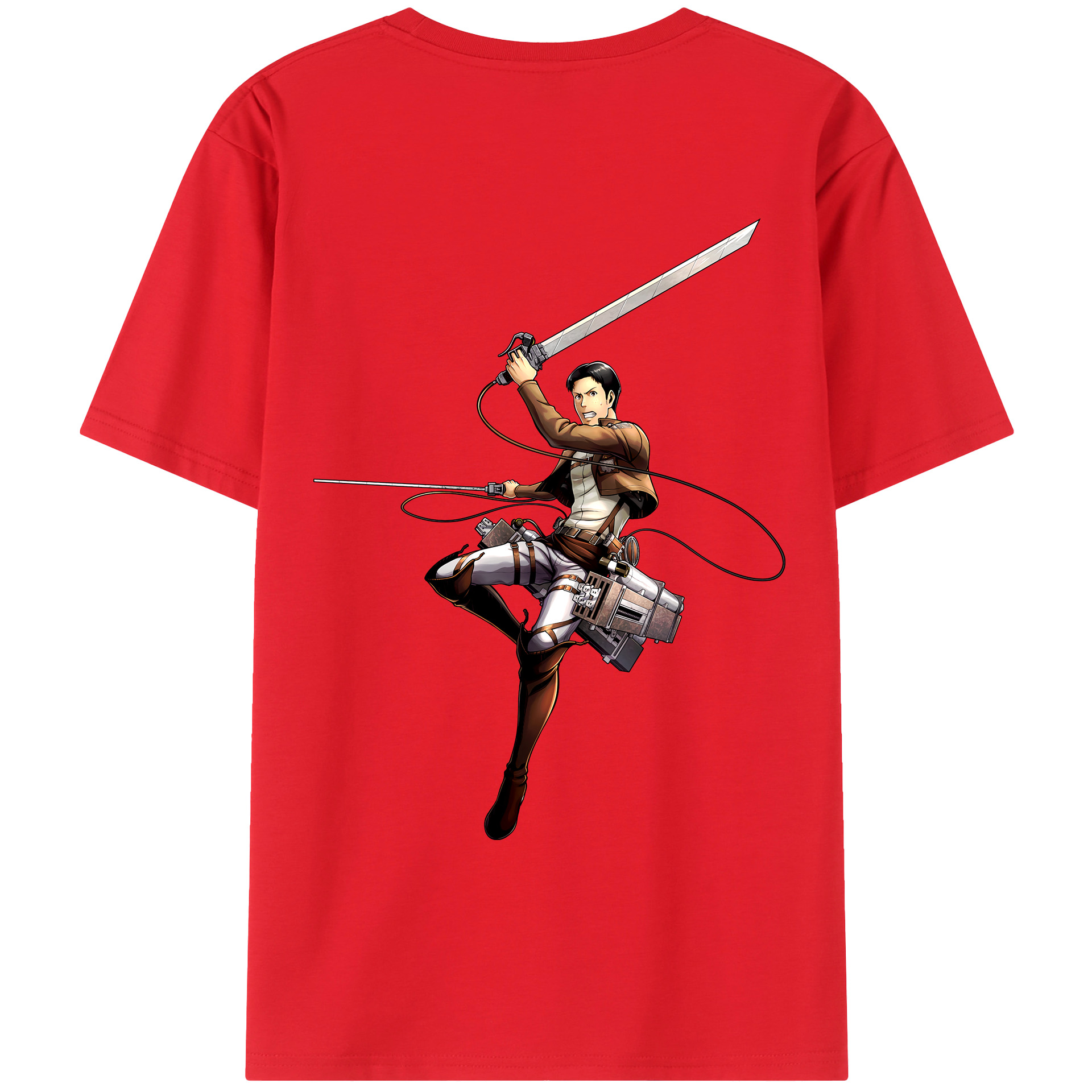 （画像用） 進撃の巨人 Attack on Titan 綿100％ メンズ半袖Tシャツ（バックプリント） 通気性