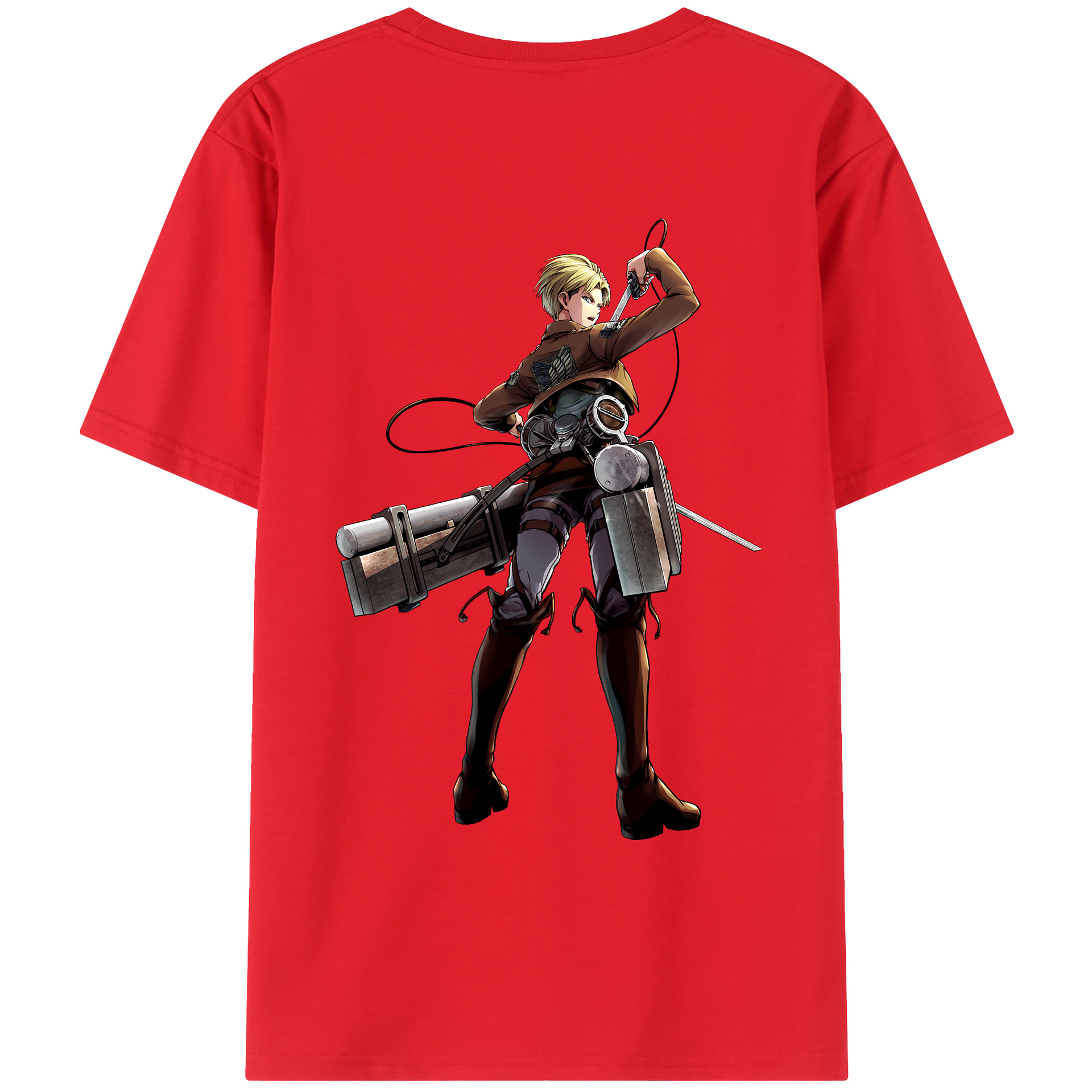 （画像用） 進撃の巨人 Attack on Titan 綿100％ メンズ半袖Tシャツ（バックプリント） 通気性