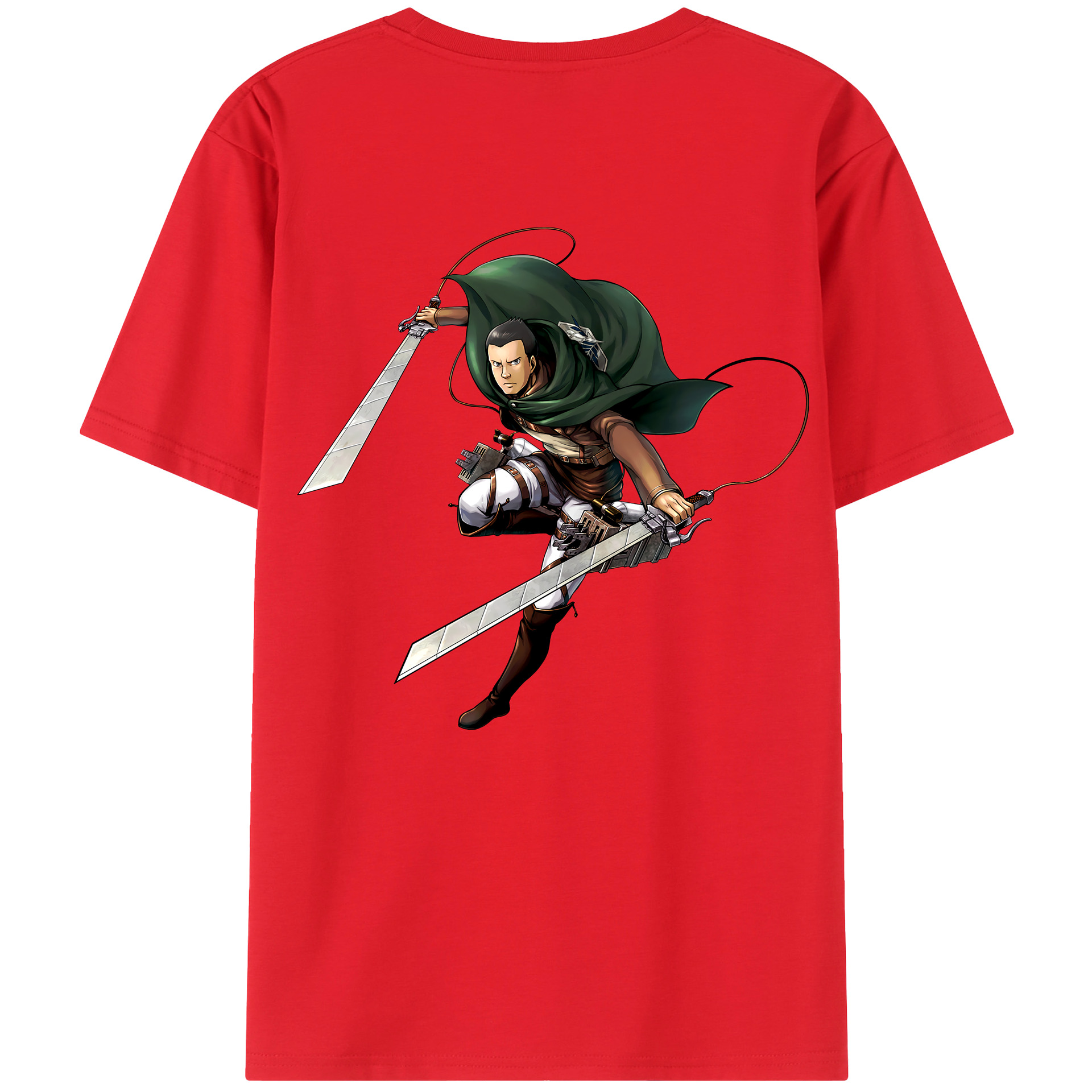 （画像用） 進撃の巨人 Attack on Titan 綿100％ メンズ半袖Tシャツ（バックプリント） 通気性