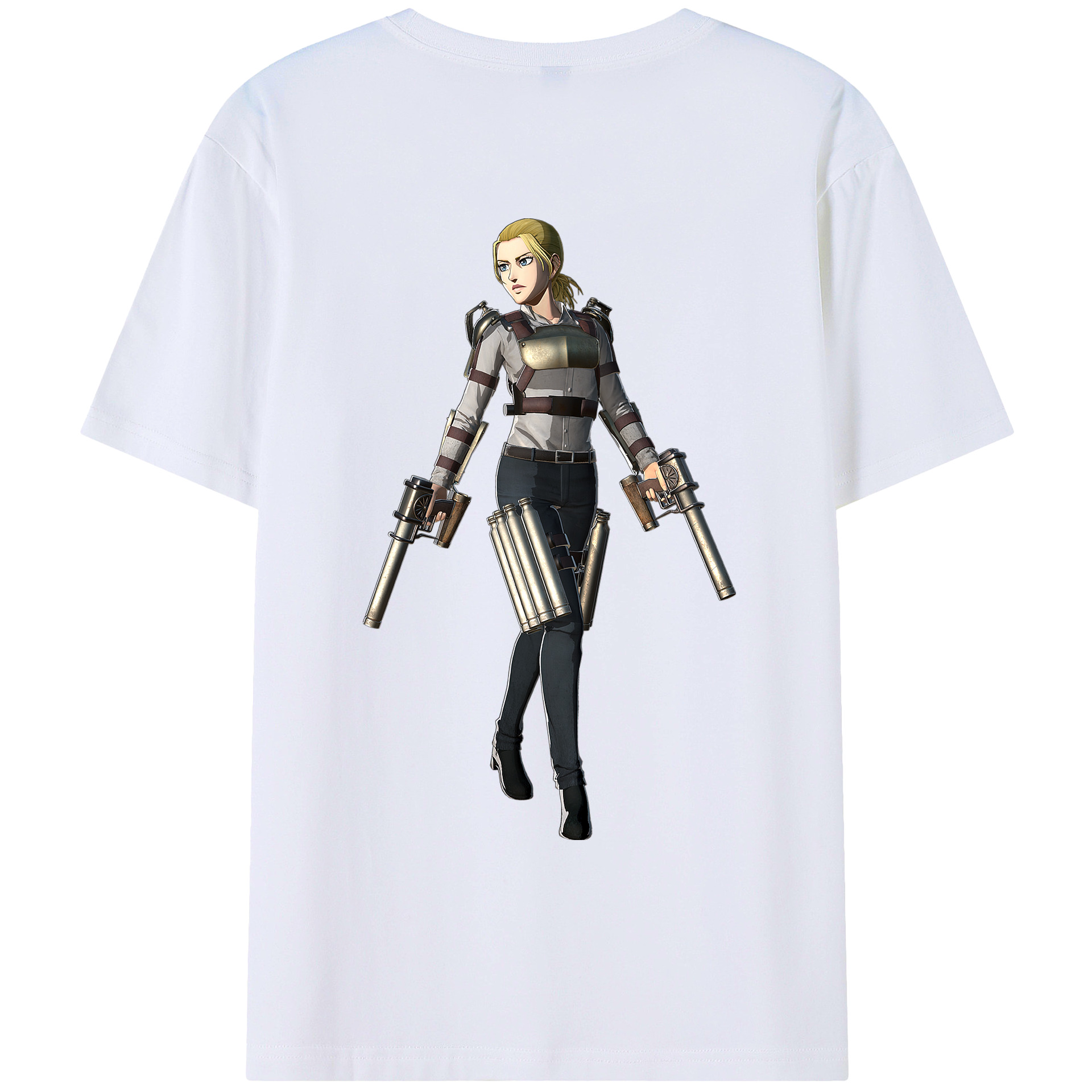 （画像用） 進撃の巨人 Attack on Titan 綿100％ メンズ半袖Tシャツ（バックプリント） 通気性