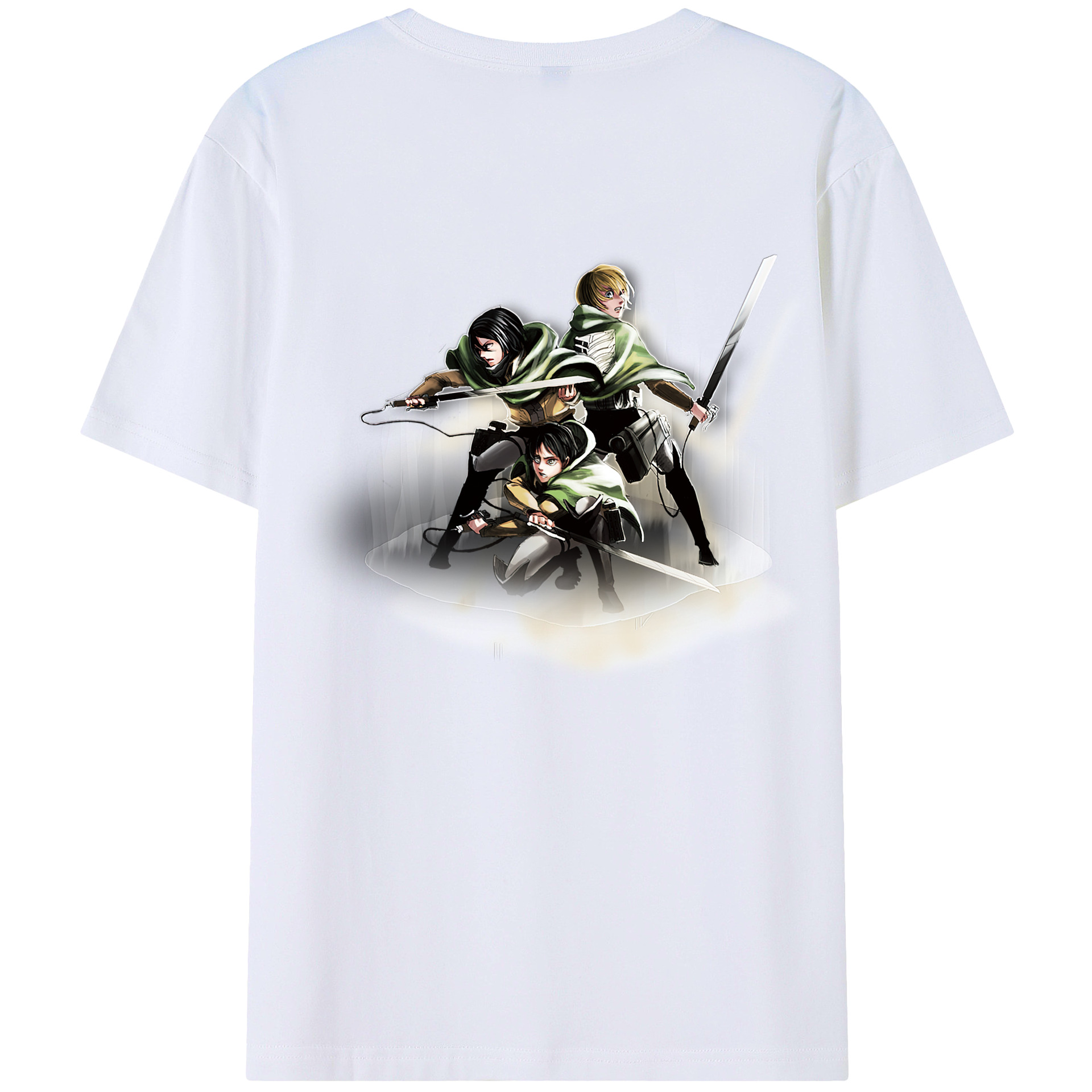 （画像用） 進撃の巨人 Attack on Titan 綿100％ メンズ半袖Tシャツ（バックプリント） 通気性