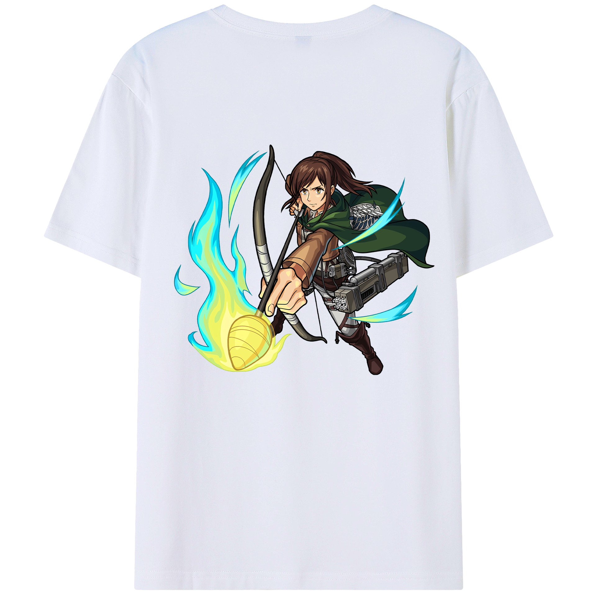 （画像用） 進撃の巨人 サシャ·ブラウス Attack on Titan Sasha Blaus 綿100％ メンズ半袖Tシャツ（バックプリント） 通気性