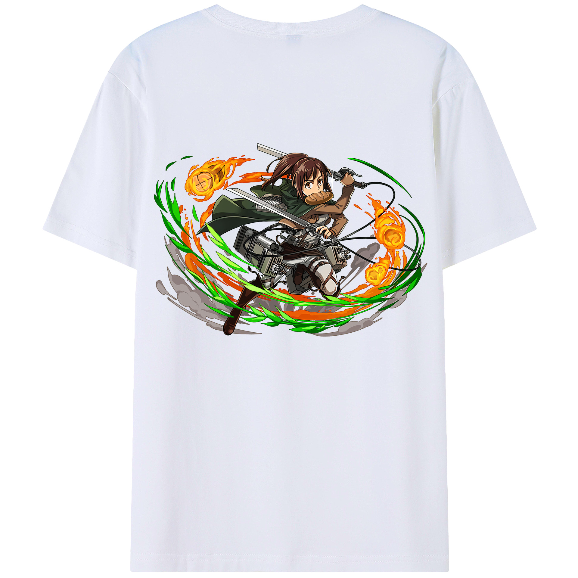 （画像用） 進撃の巨人 サシャ·ブラウス Attack on Titan Sasha Blaus 綿100％ メンズ半袖Tシャツ（バックプリント） 通気性