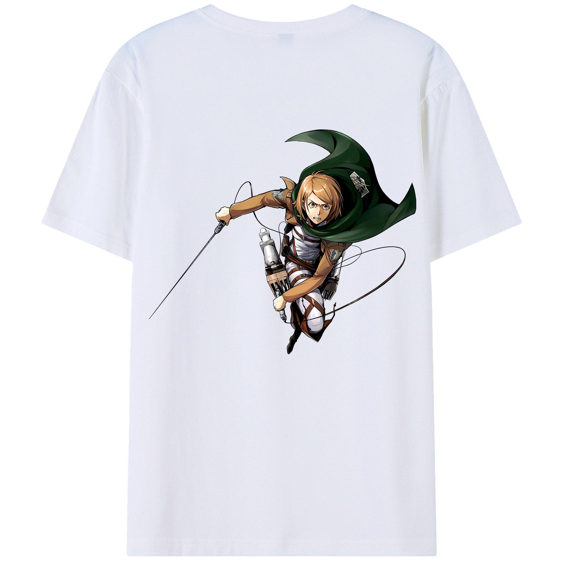 （画像用） 進撃の巨人 ペトラ·ラル Attack on Titan Petra Rall 綿100％ メンズ半袖Tシャツ（バックプリント） 通気性