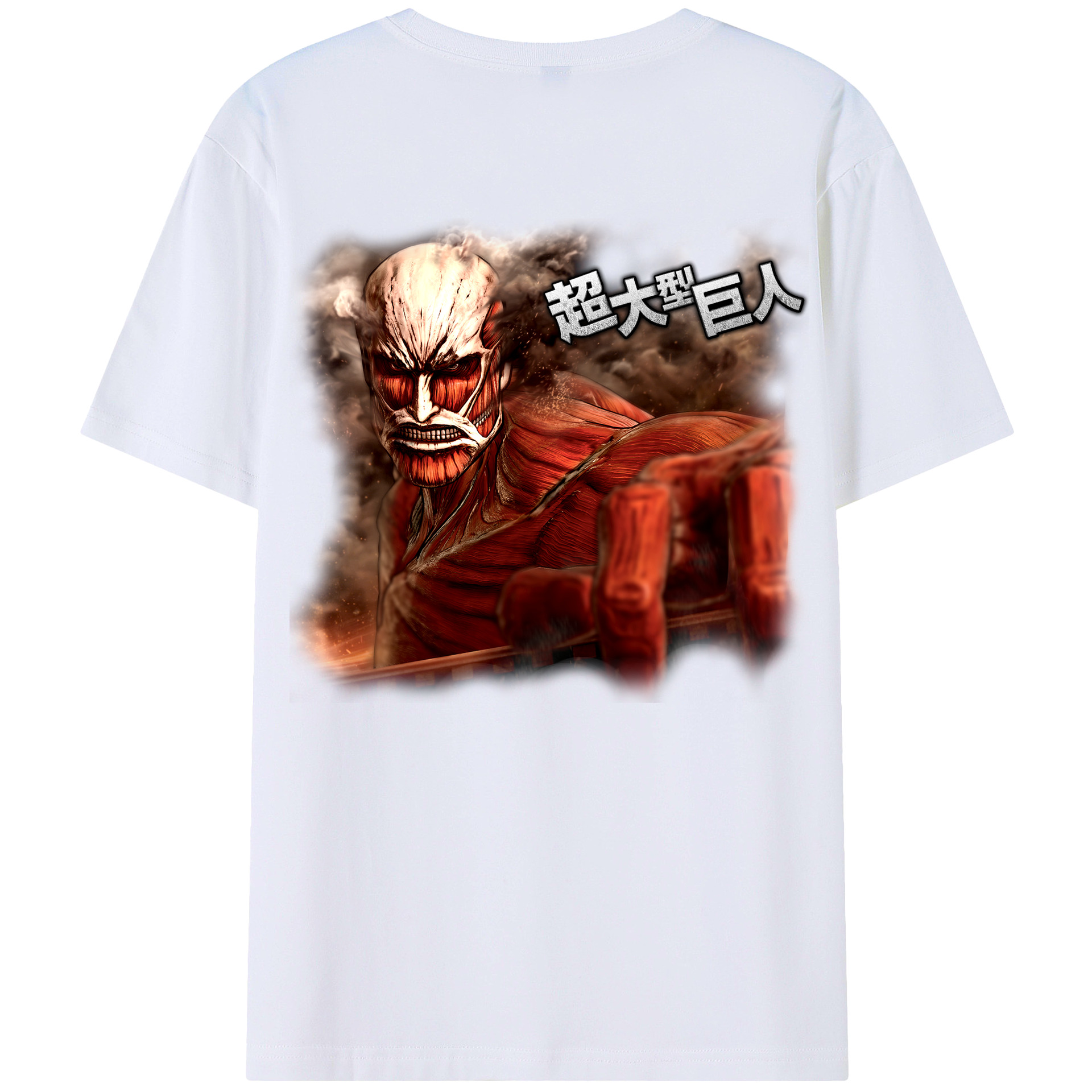 （画像用） 進撃の巨人 Attack on Titan 綿100％ メンズ半袖Tシャツ（バックプリント） 通気性