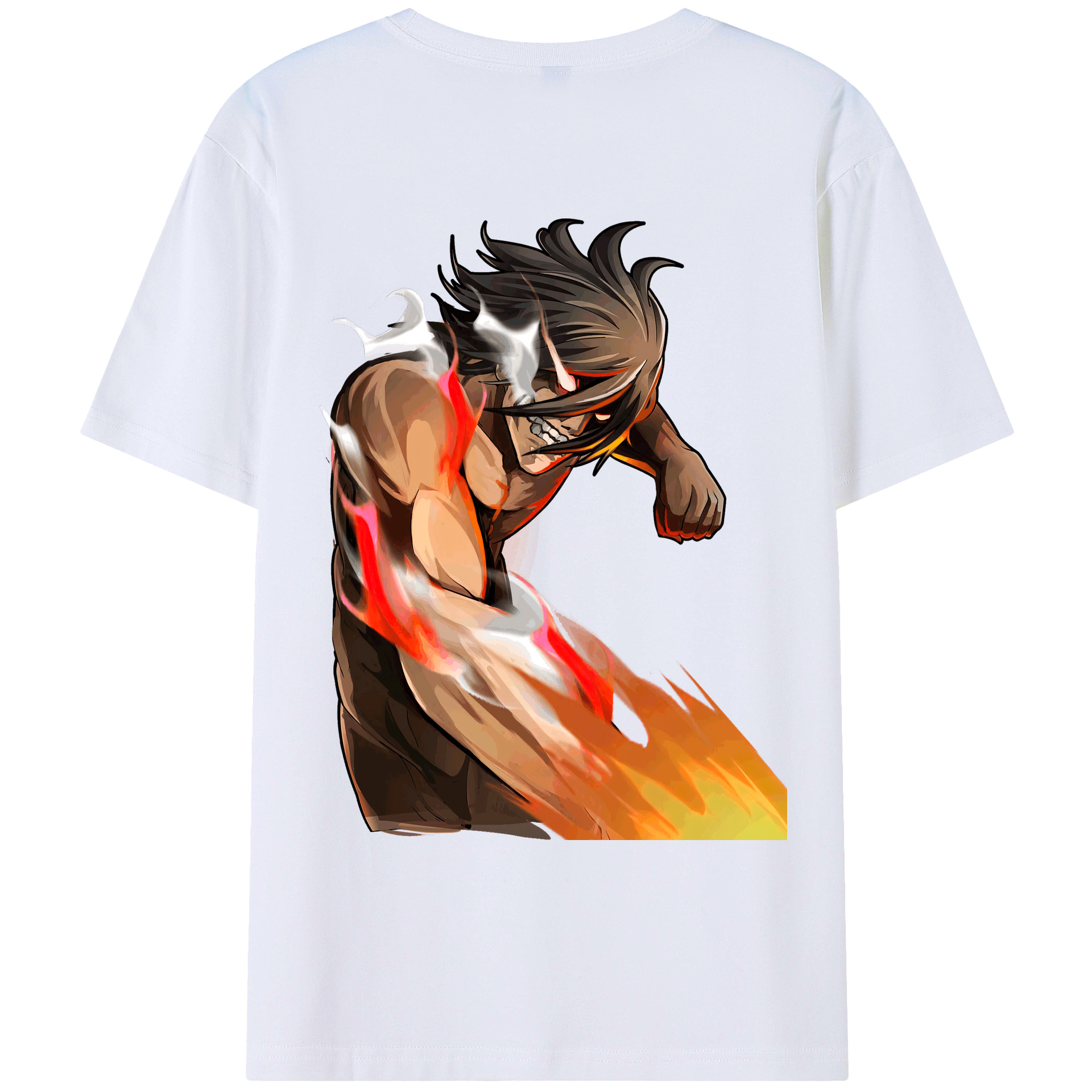 （画像用） 進撃の巨人 Attack on Titan 綿100％ メンズ半袖Tシャツ（バックプリント） 通気性