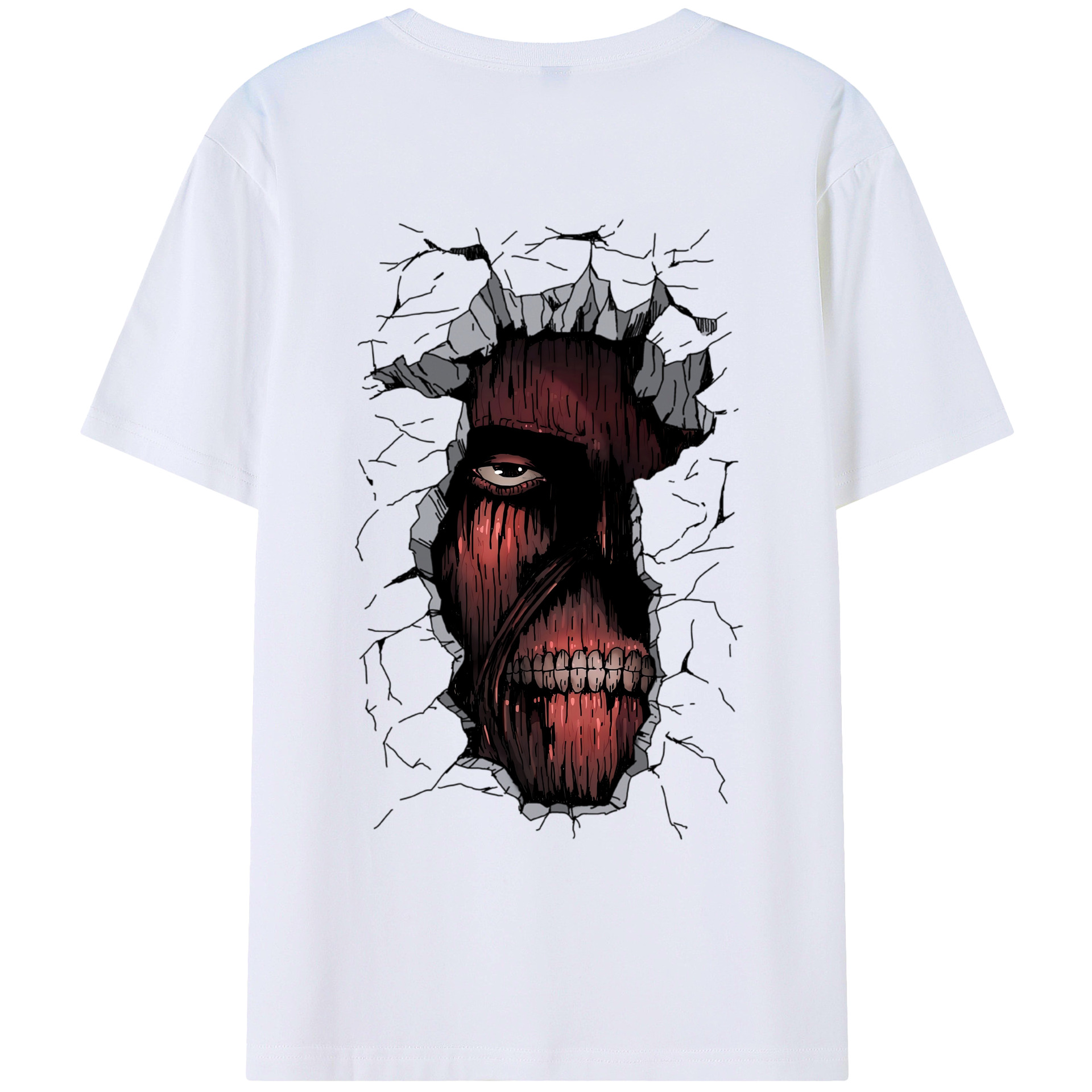 （画像用） 進撃の巨人 Attack on Titan 綿100％ メンズ半袖Tシャツ（バックプリント） 通気性