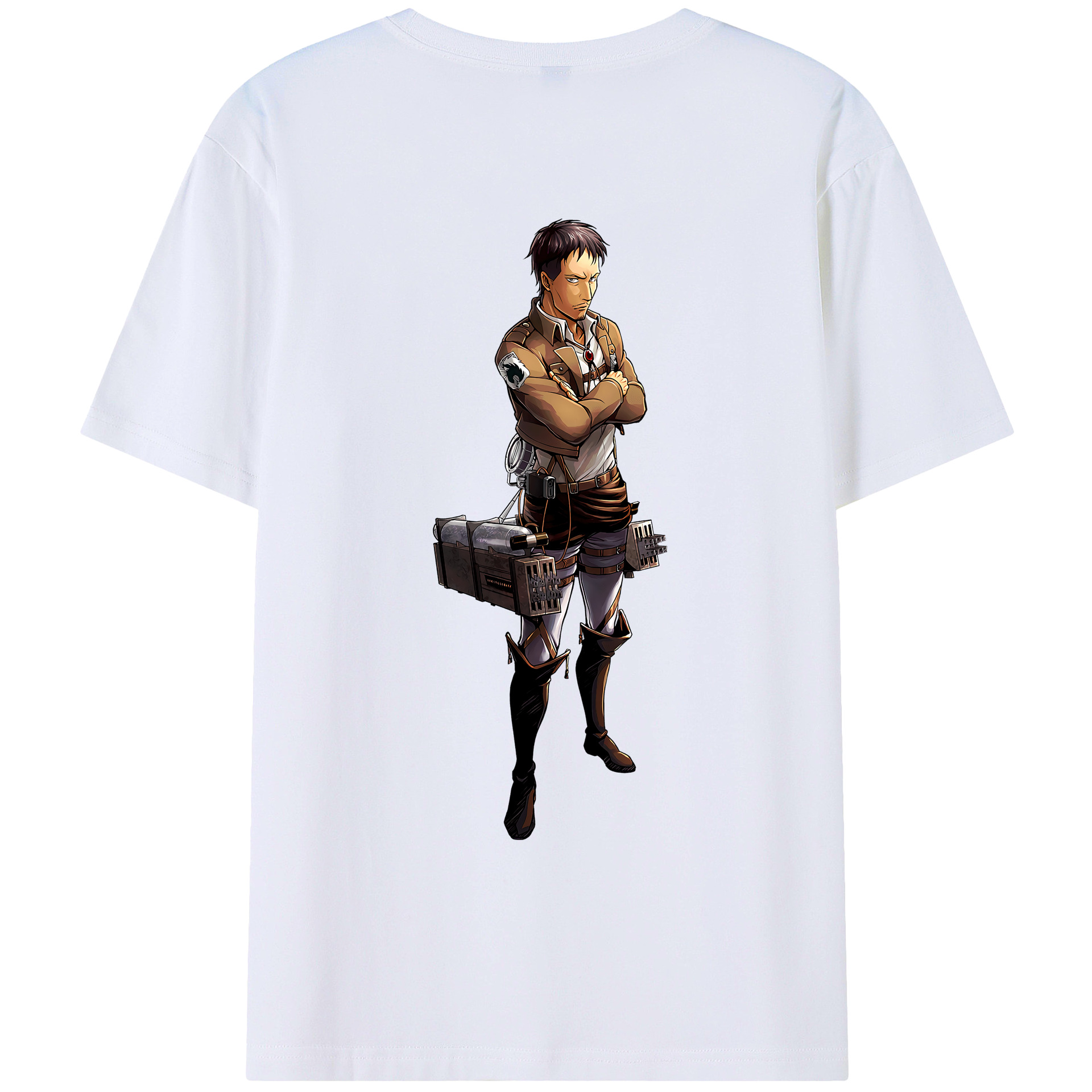（画像用） 進撃の巨人 Attack on Titan 綿100％ メンズ半袖Tシャツ（バックプリント） 通気性