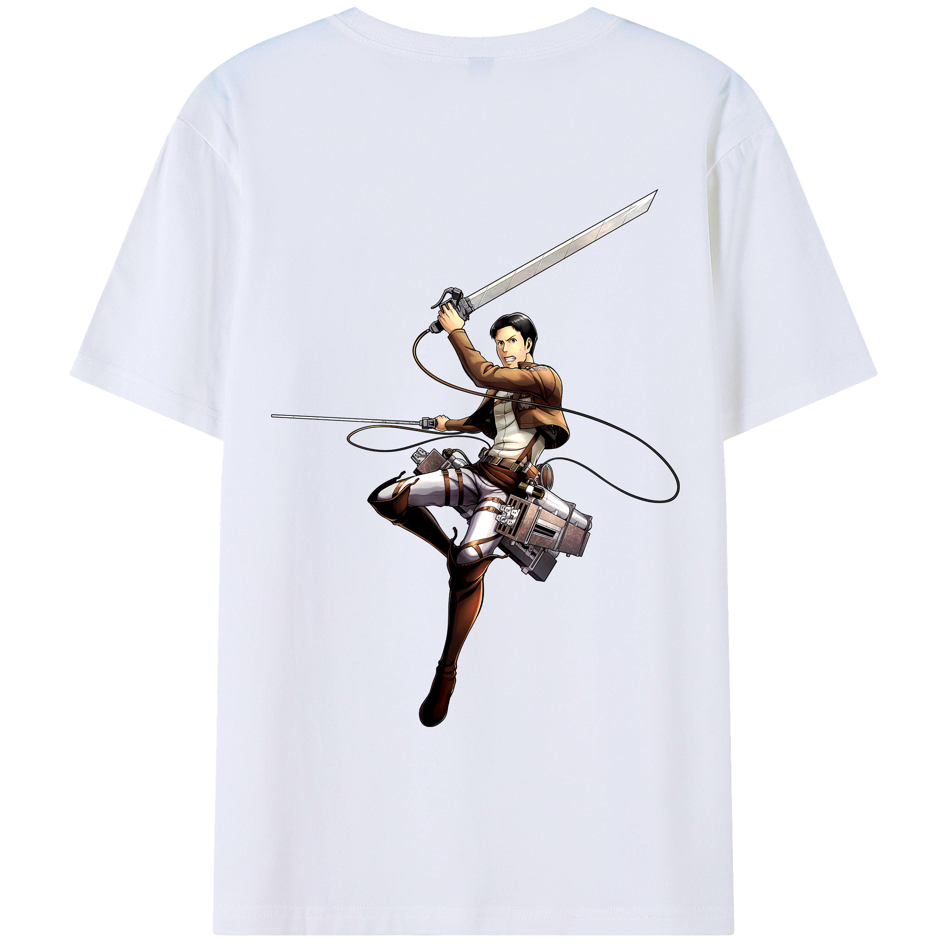 （画像用） 進撃の巨人 Attack on Titan 綿100％ メンズ半袖Tシャツ（バックプリント） 通気性