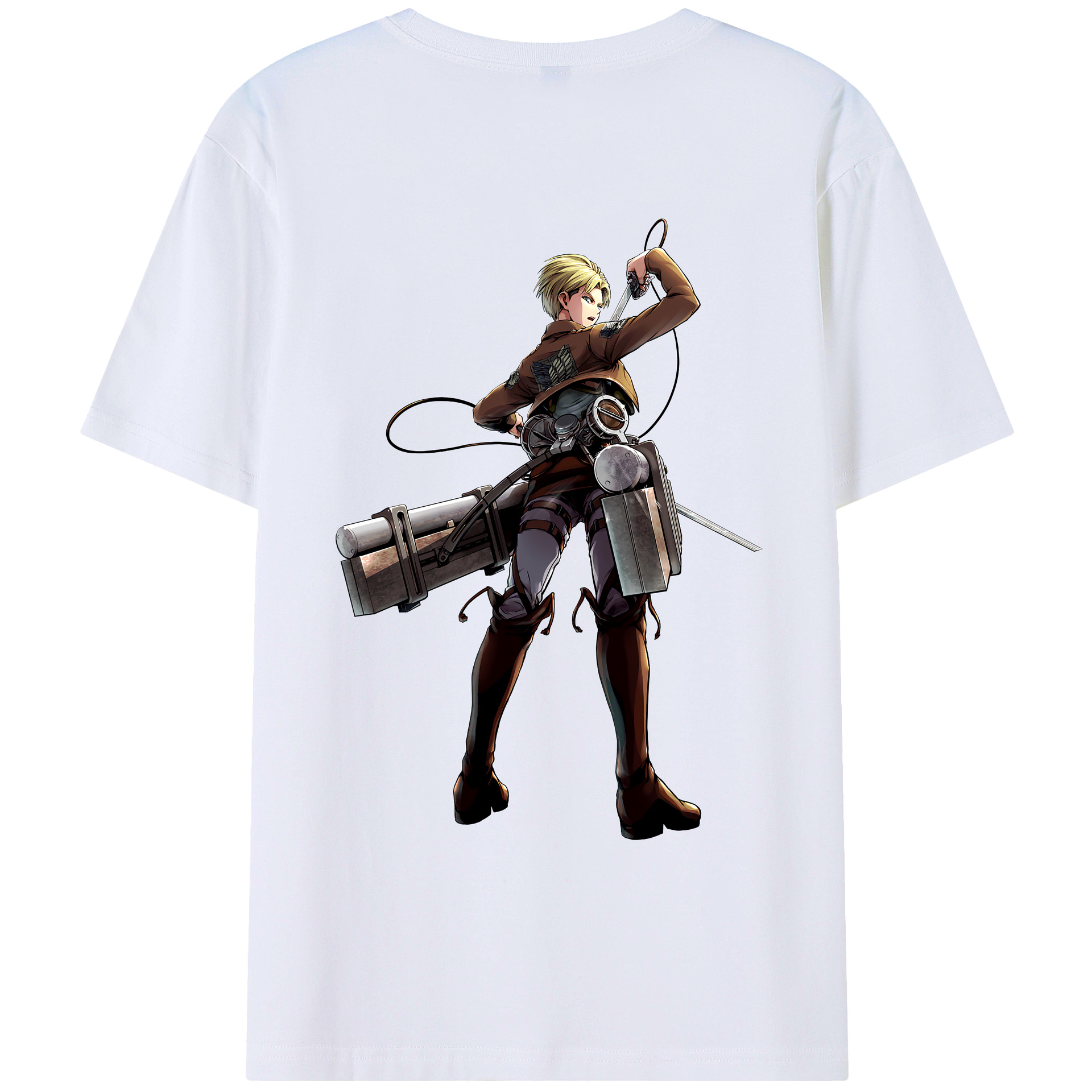 （画像用） 進撃の巨人 Attack on Titan 綿100％ メンズ半袖Tシャツ（バックプリント） 通気性