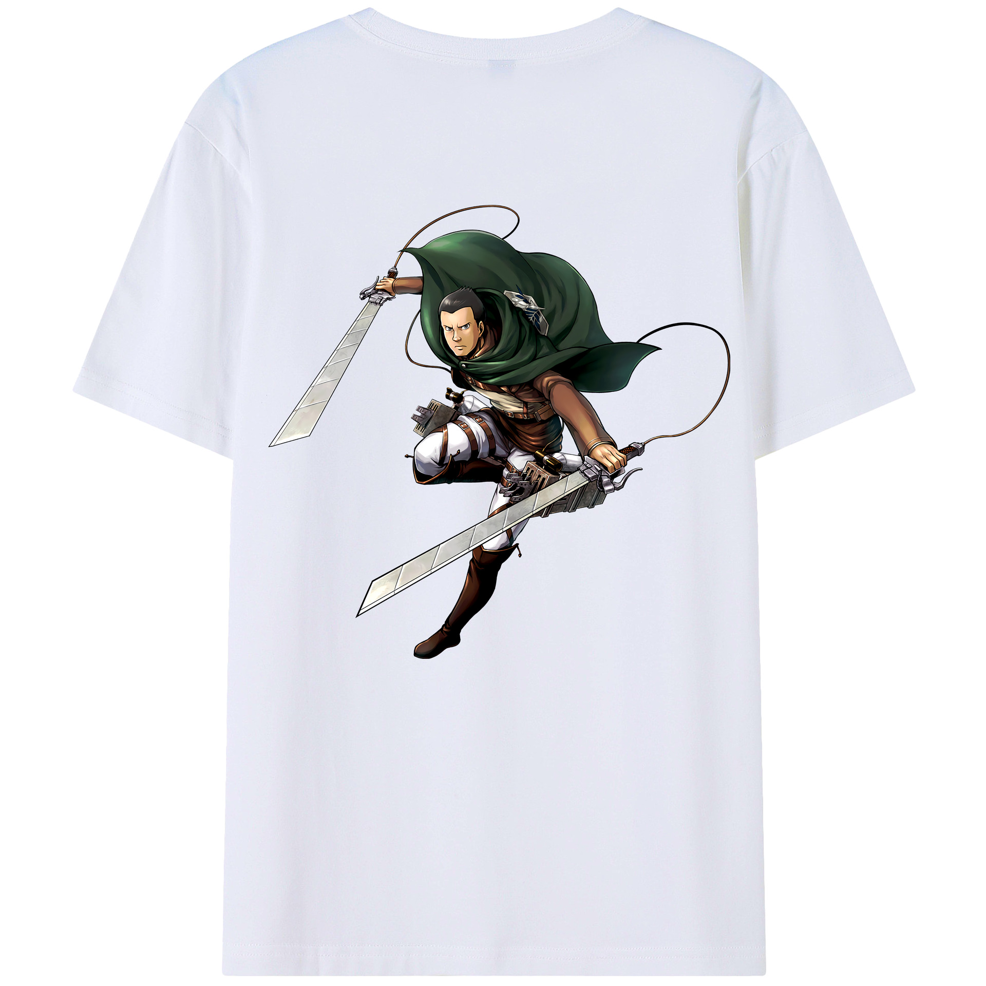 （画像用） 進撃の巨人 Attack on Titan 綿100％ メンズ半袖Tシャツ（バックプリント） 通気性