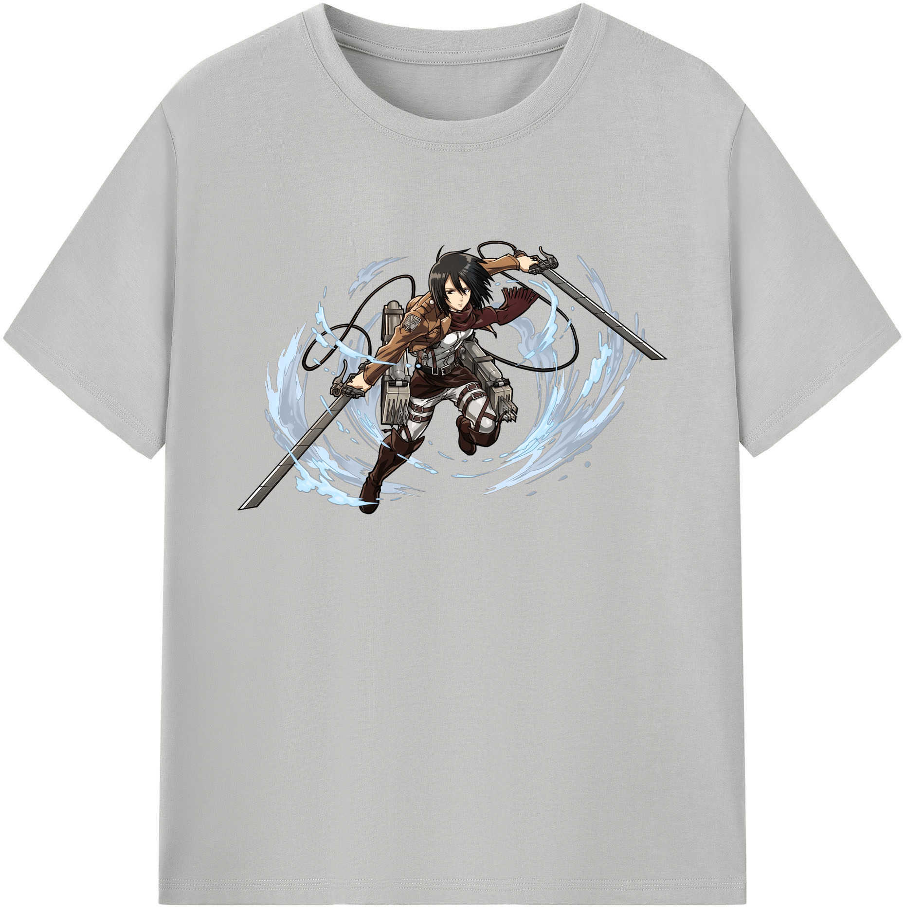 （画像用） 進撃の巨人 ミカサ·アッカーマン Attack on Titan Mikasa Ackerman 綿100％ メンズ半袖Tシャツ｜肌触りやわらか＆通気性