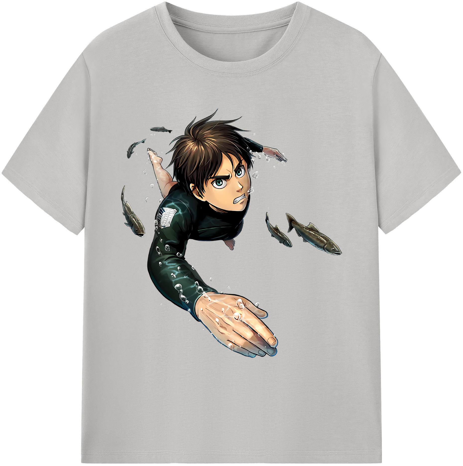 （画像用） 進撃の巨人 エレン･イェーガー Attack on Titan Eren Jäger 綿100％ メンズ半袖Tシャツ｜肌触りやわらか＆通気性