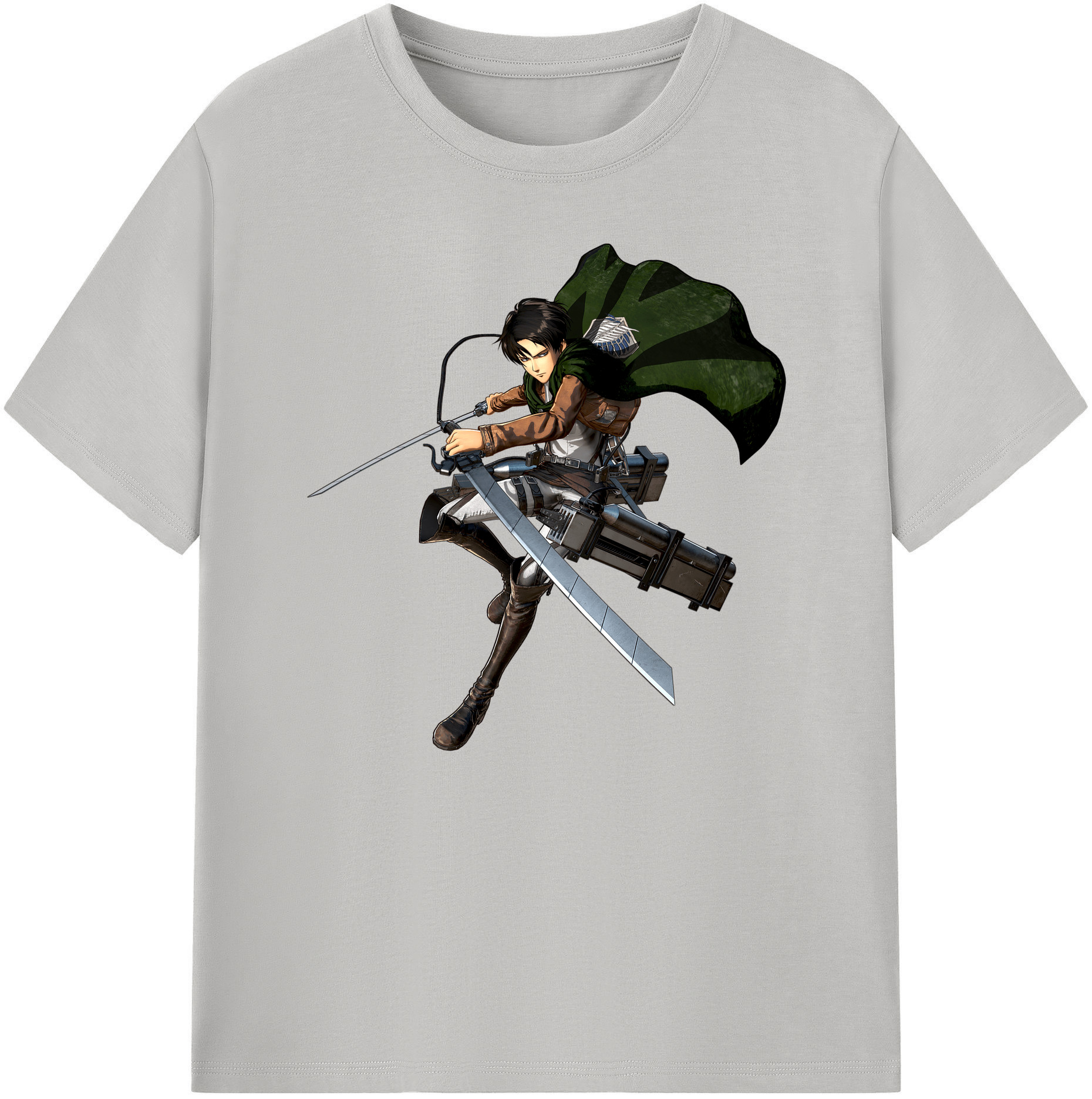 （画像用） 進撃の巨人 リヴァイ·アッカーマン Attack on Titan Levi Ackerman 綿100％ メンズ半袖Tシャツ｜肌触りやわらか＆通気性