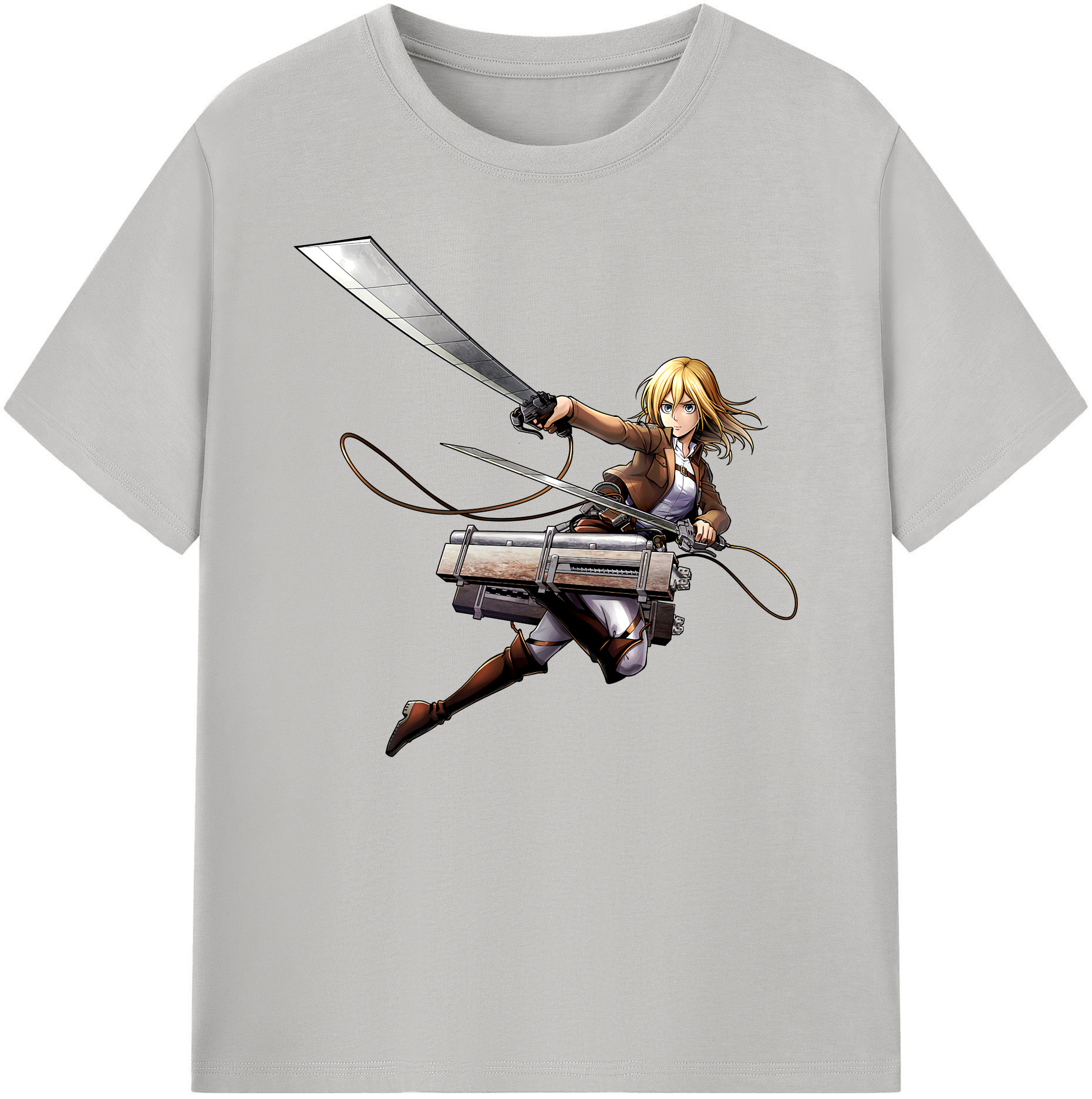 （画像用） 進撃の巨人 クリスタ·レンズ Attack on Titan Christa Lenz 綿100％ メンズ半袖Tシャツ｜肌触りやわらか＆通気性