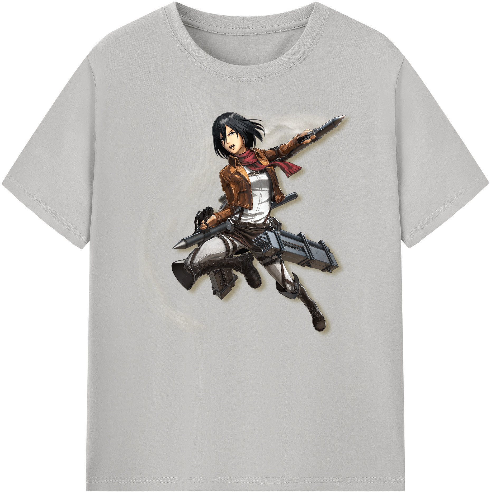 （画像用） 進撃の巨人 ミカサ·アッカーマン Attack on Titan Mikasa Ackerman 綿100％ メンズ半袖Tシャツ｜肌触りやわらか＆通気性