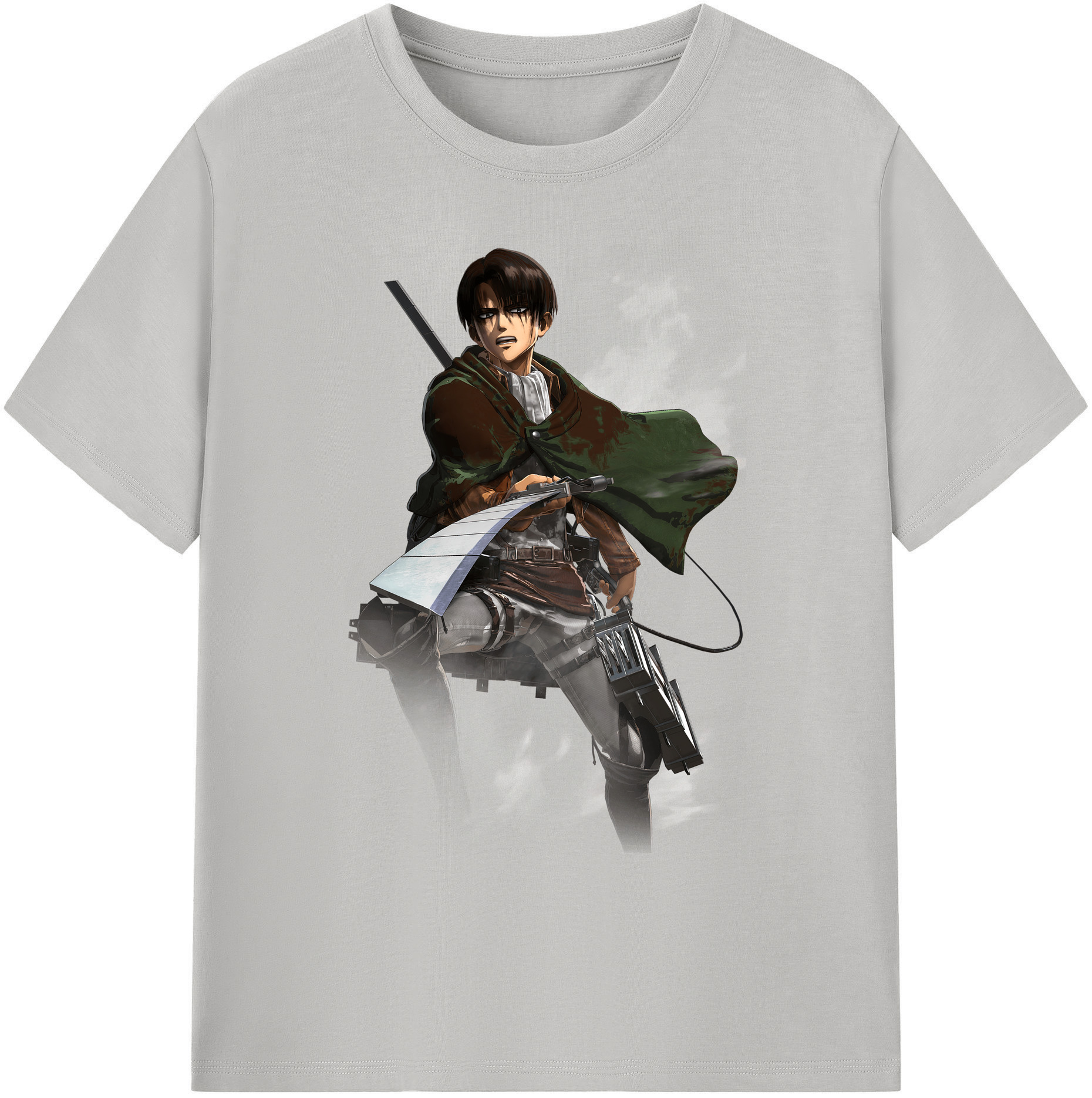 （画像用） 進撃の巨人 リヴァイ·アッカーマン Attack on Titan Levi Ackerman 綿100％ メンズ半袖Tシャツ｜肌触りやわらか＆通気性