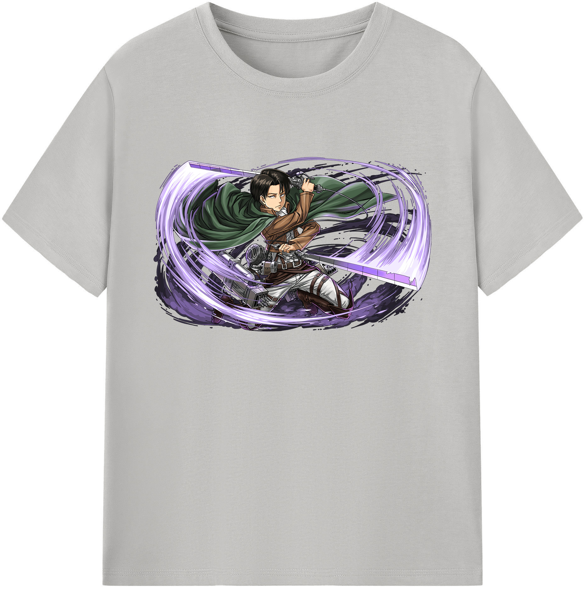 （画像用） 進撃の巨人 リヴァイ·アッカーマン Attack on Titan Levi Ackerman 綿100％ メンズ半袖Tシャツ｜肌触りやわらか＆通気性