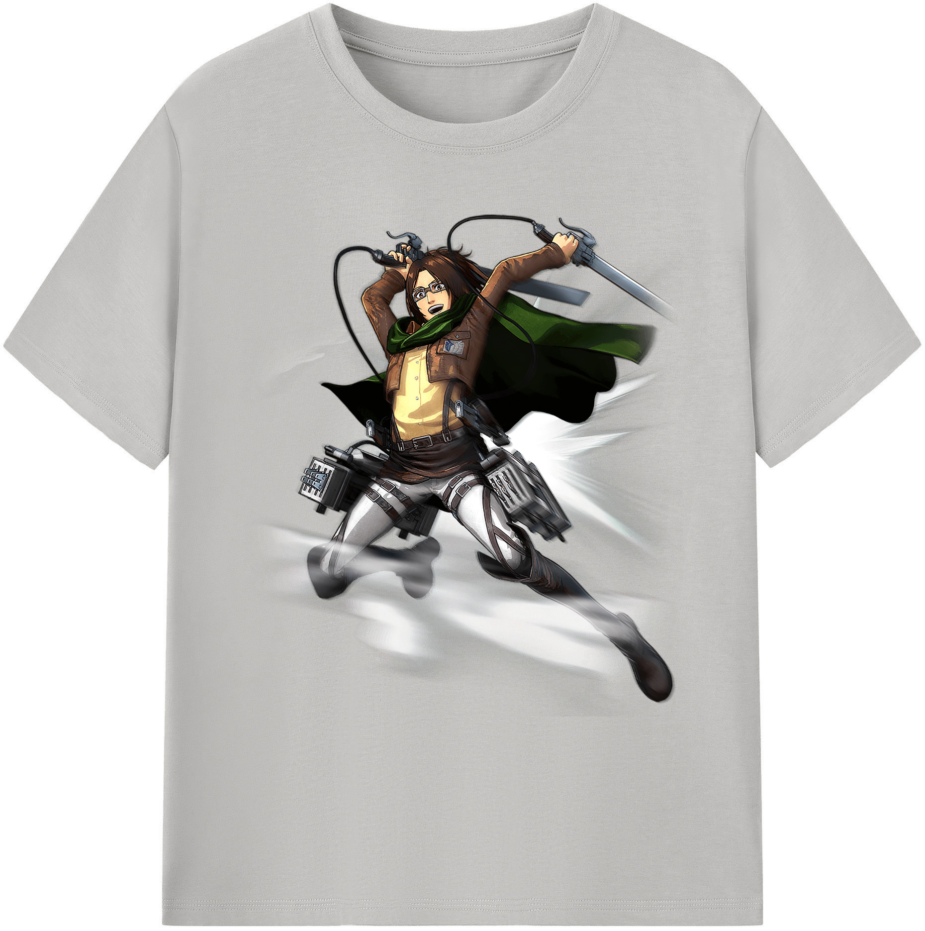 （画像用） 進撃の巨人 ハンジ·ゾエ Attack on Titan Hanji Zoe 綿100％ メンズ半袖Tシャツ｜肌触りやわらか＆通気性