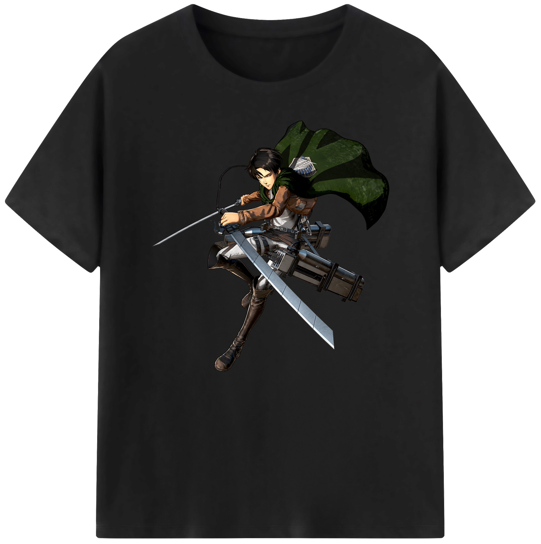 （画像用） 進撃の巨人 リヴァイ·アッカーマン Attack on Titan Levi Ackerman 綿100％ メンズ半袖Tシャツ｜肌触りやわらか＆通気性