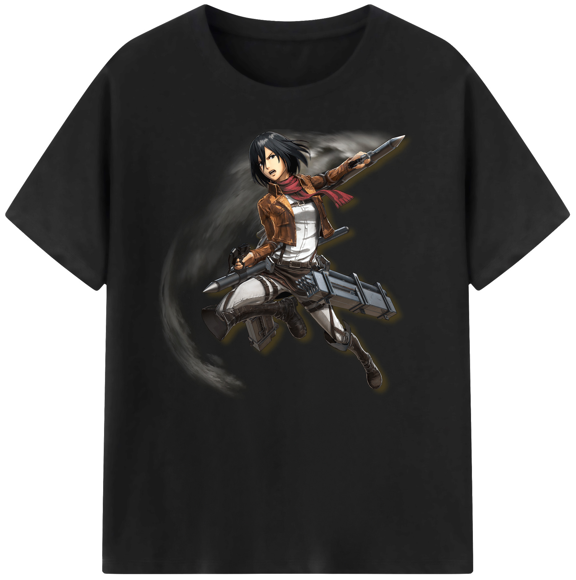 （画像用） 進撃の巨人 ミカサ·アッカーマン Attack on Titan Mikasa Ackerman 綿100％ メンズ半袖Tシャツ｜肌触りやわらか＆通気性