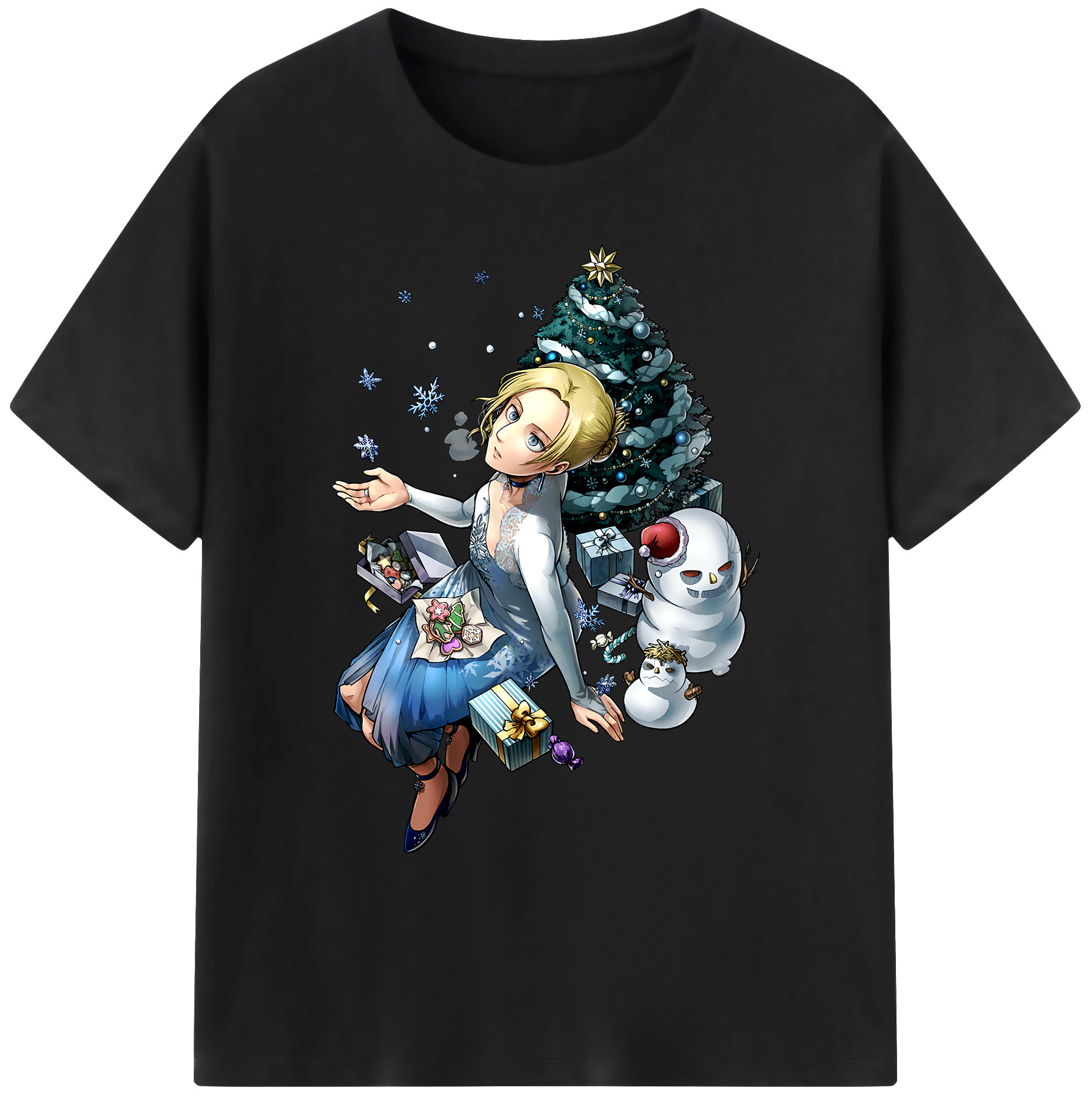 （画像用） 進撃の巨人 アニ・レオンハート Attack on Titan Annie Leonhart 綿100％ メンズ半袖Tシャツ｜肌触りやわらか＆通気性