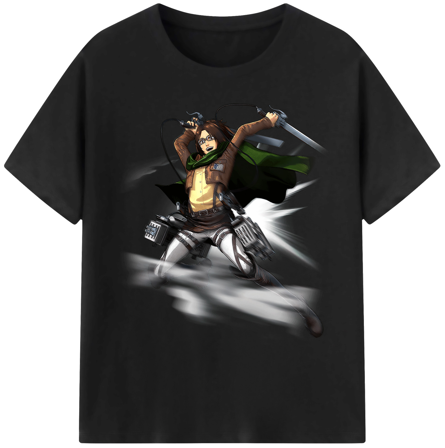 （画像用） 進撃の巨人 ハンジ·ゾエ Attack on Titan Hanji Zoe 綿100％ メンズ半袖Tシャツ｜肌触りやわらか＆通気性
