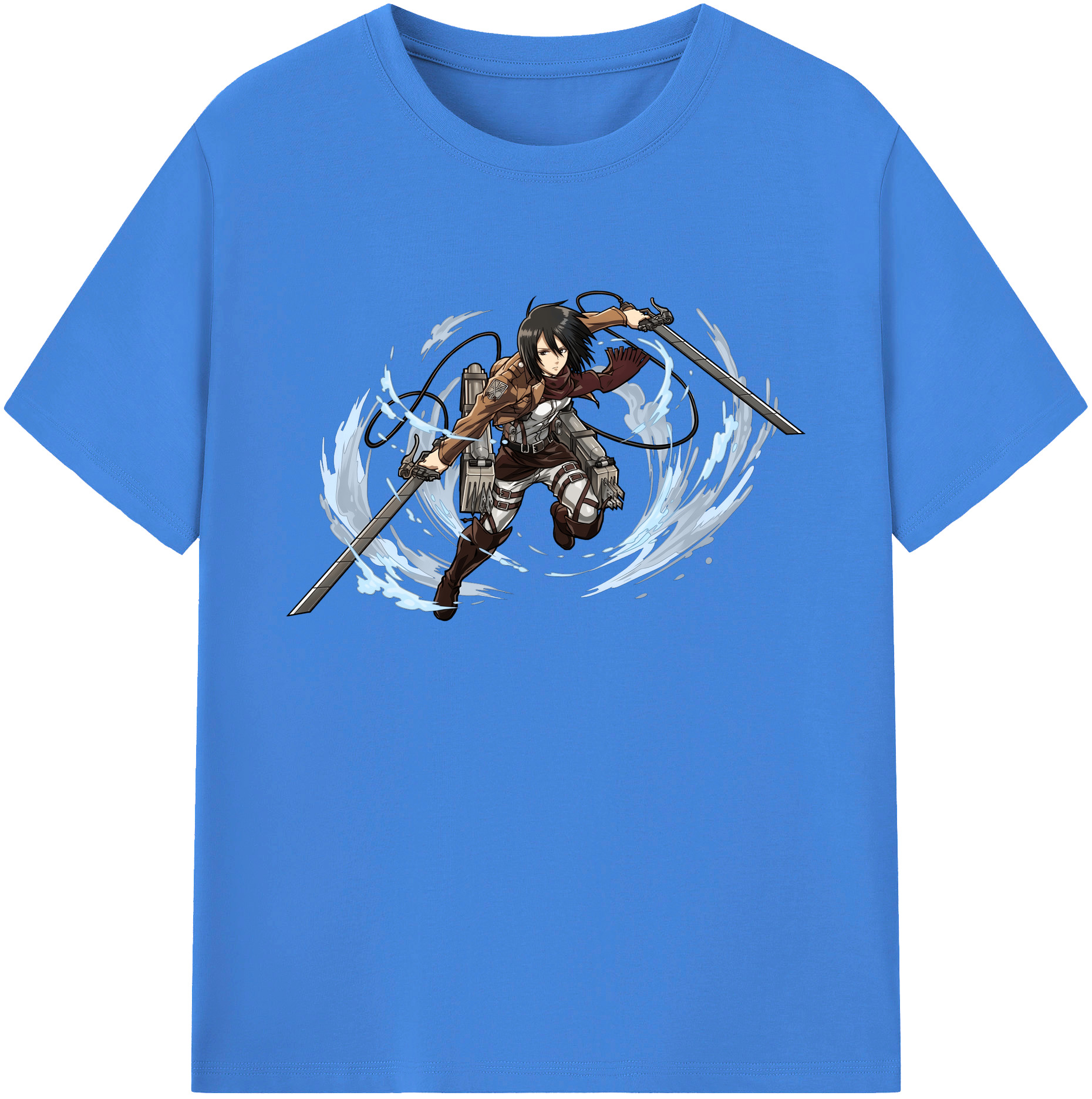 （画像用） 進撃の巨人 ミカサ·アッカーマン Attack on Titan Mikasa Ackerman 綿100％ メンズ半袖Tシャツ｜肌触りやわらか＆通気性