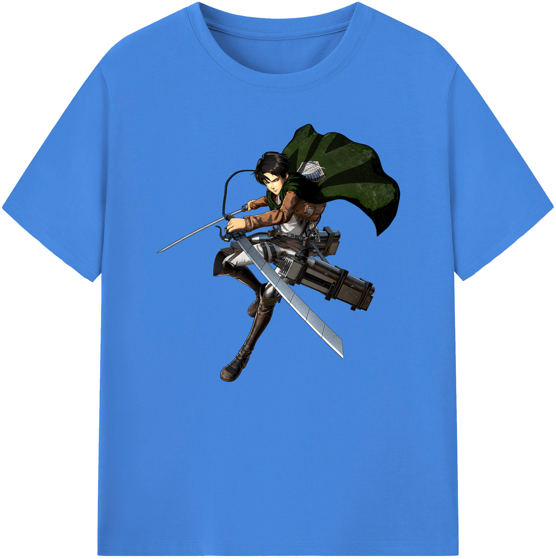 （画像用） 進撃の巨人 リヴァイ·アッカーマン Attack on Titan Levi Ackerman 綿100％ メンズ半袖Tシャツ｜肌触りやわらか＆通気性