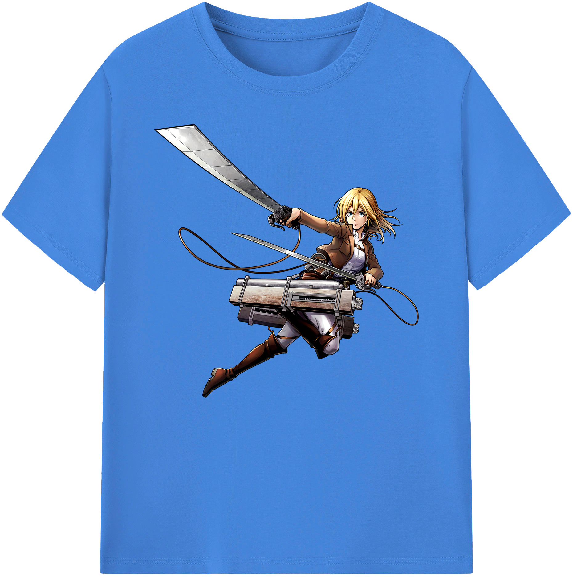 （画像用） 進撃の巨人 クリスタ·レンズ Attack on Titan Christa Lenz 綿100％ メンズ半袖Tシャツ｜肌触りやわらか＆通気性