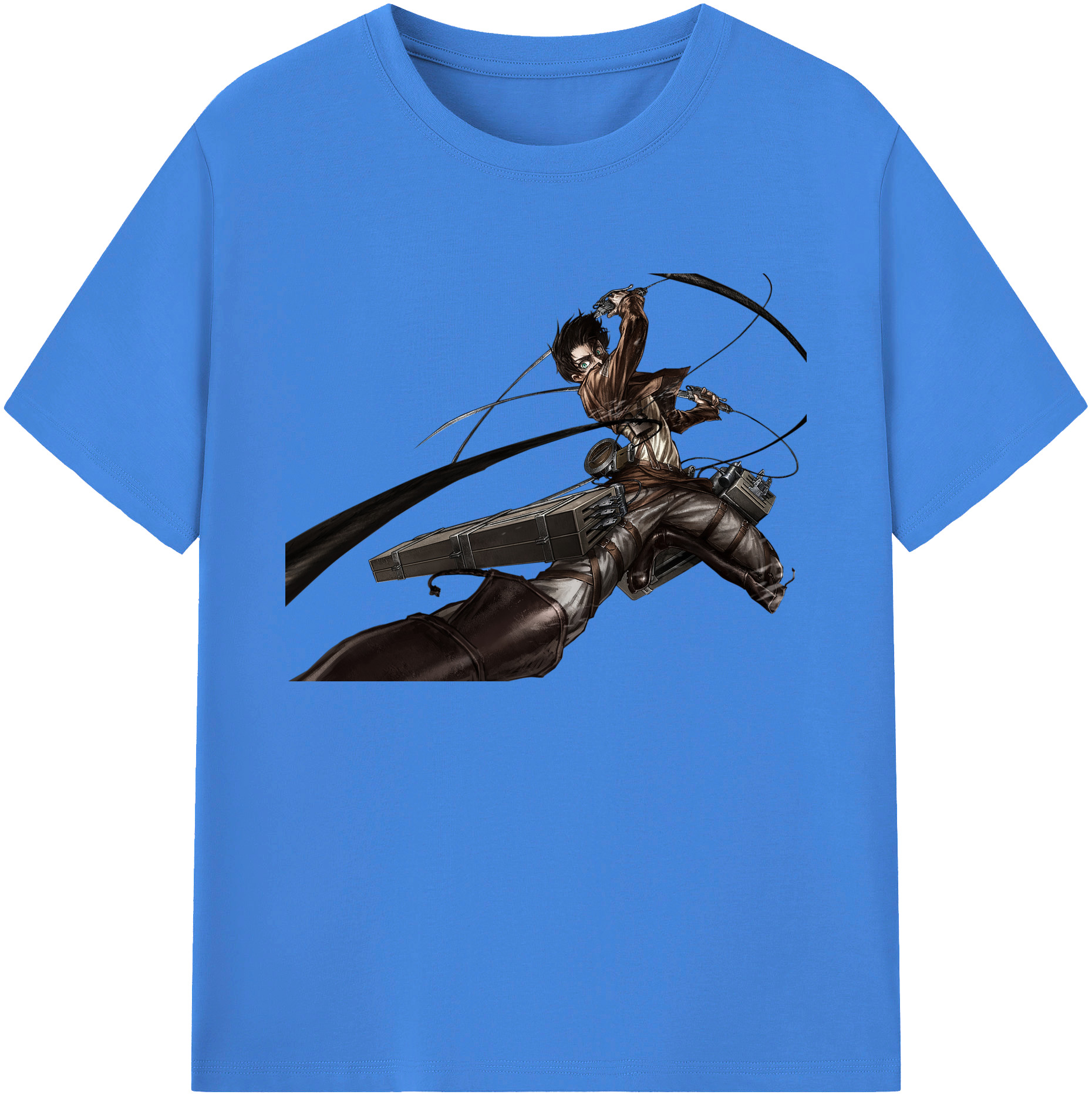 （画像用） 進撃の巨人 エレン･イェーガー Attack on Titan Eren Jäger 綿100％ メンズ半袖Tシャツ｜肌触りやわらか＆通気性
