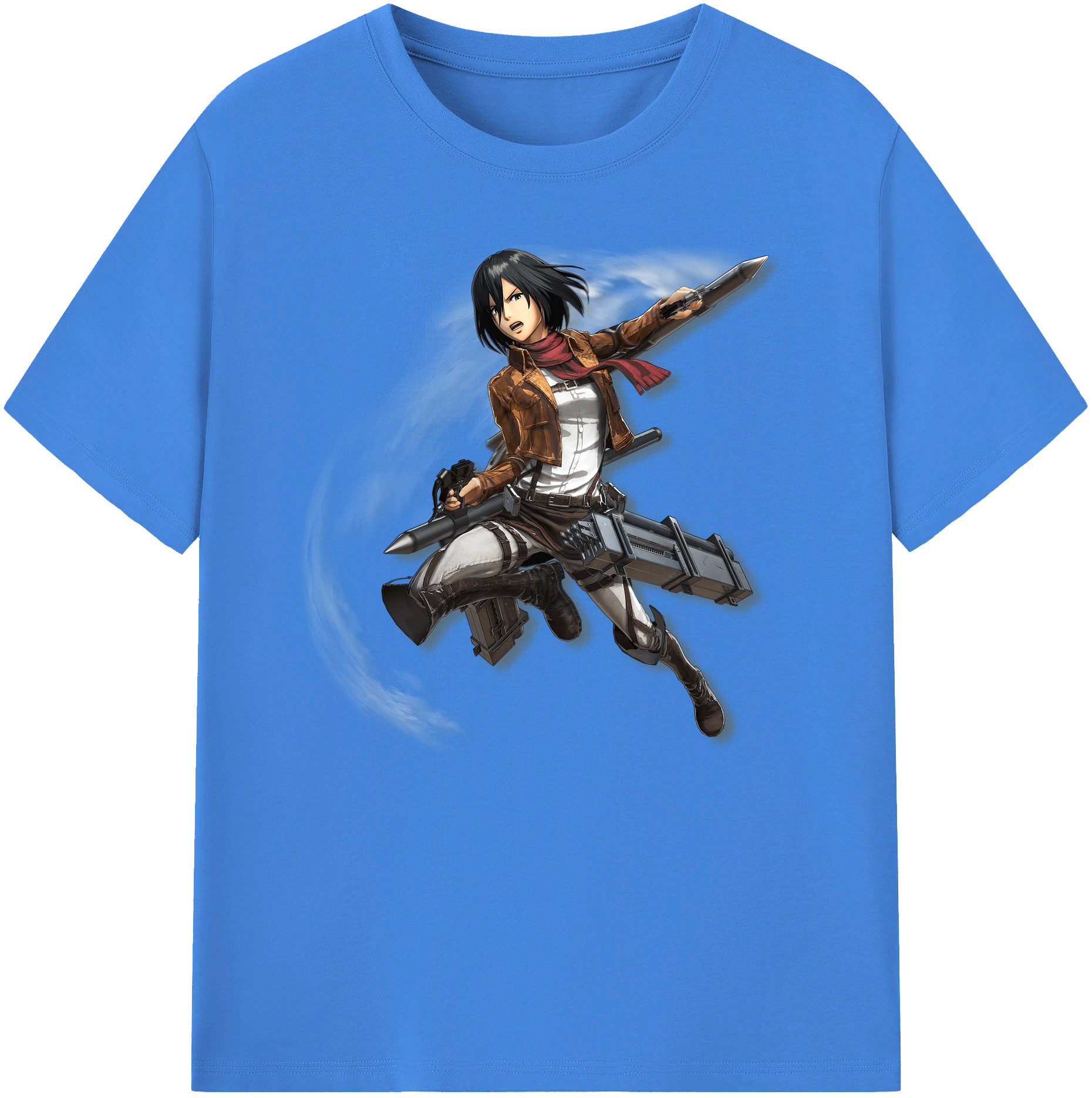 （画像用） 進撃の巨人 ミカサ·アッカーマン Attack on Titan Mikasa Ackerman 綿100％ メンズ半袖Tシャツ｜肌触りやわらか＆通気性
