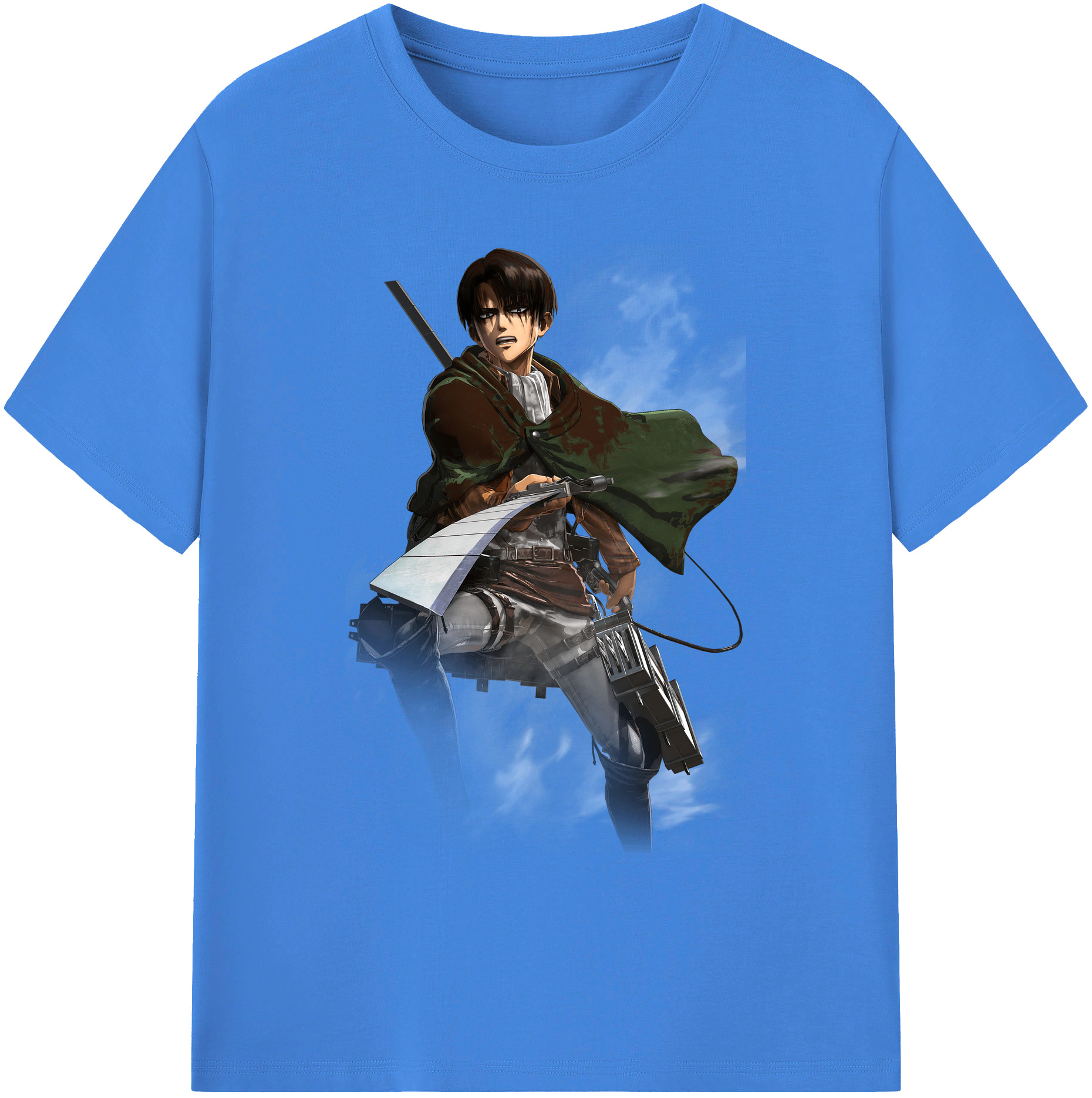 （画像用） 進撃の巨人 リヴァイ·アッカーマン Attack on Titan Levi Ackerman 綿100％ メンズ半袖Tシャツ｜肌触りやわらか＆通気性