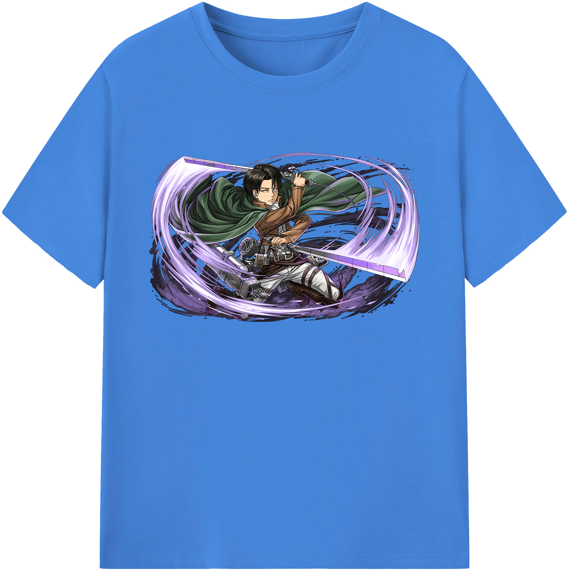 （画像用） 進撃の巨人 リヴァイ·アッカーマン Attack on Titan Levi Ackerman 綿100％ メンズ半袖Tシャツ｜肌触りやわらか＆通気性