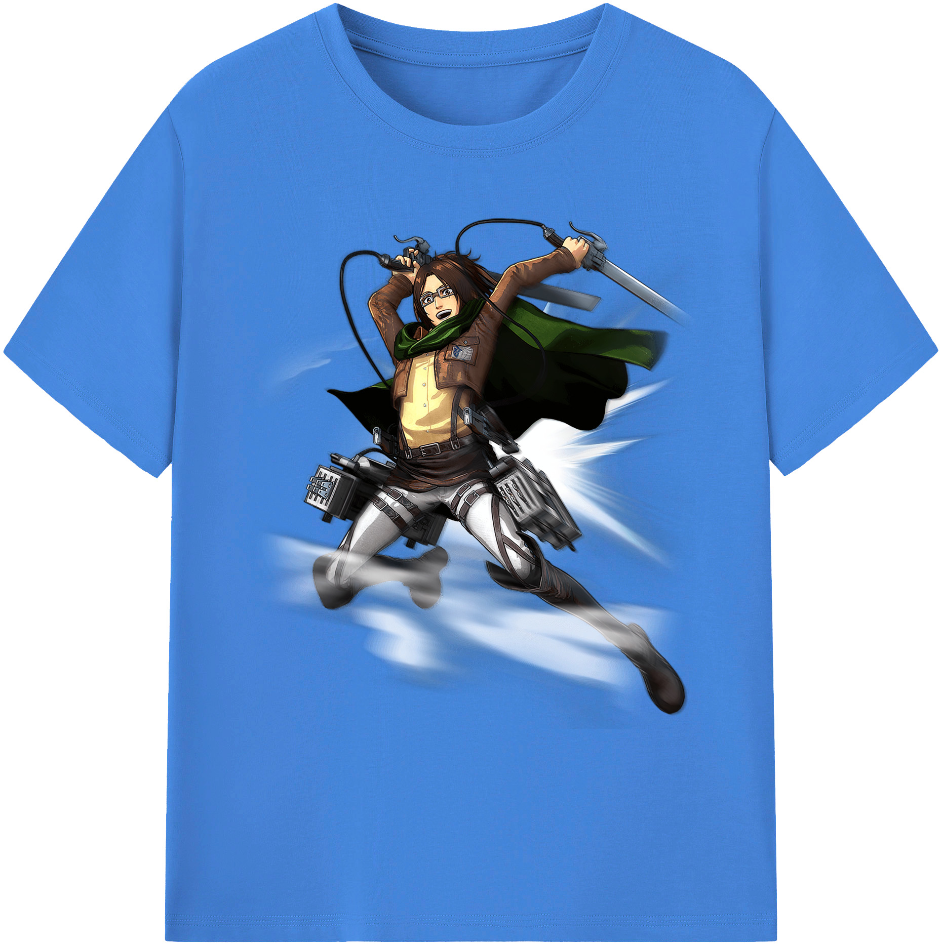 （画像用） 進撃の巨人 ハンジ·ゾエ Attack on Titan Hanji Zoe 綿100％ メンズ半袖Tシャツ｜肌触りやわらか＆通気性