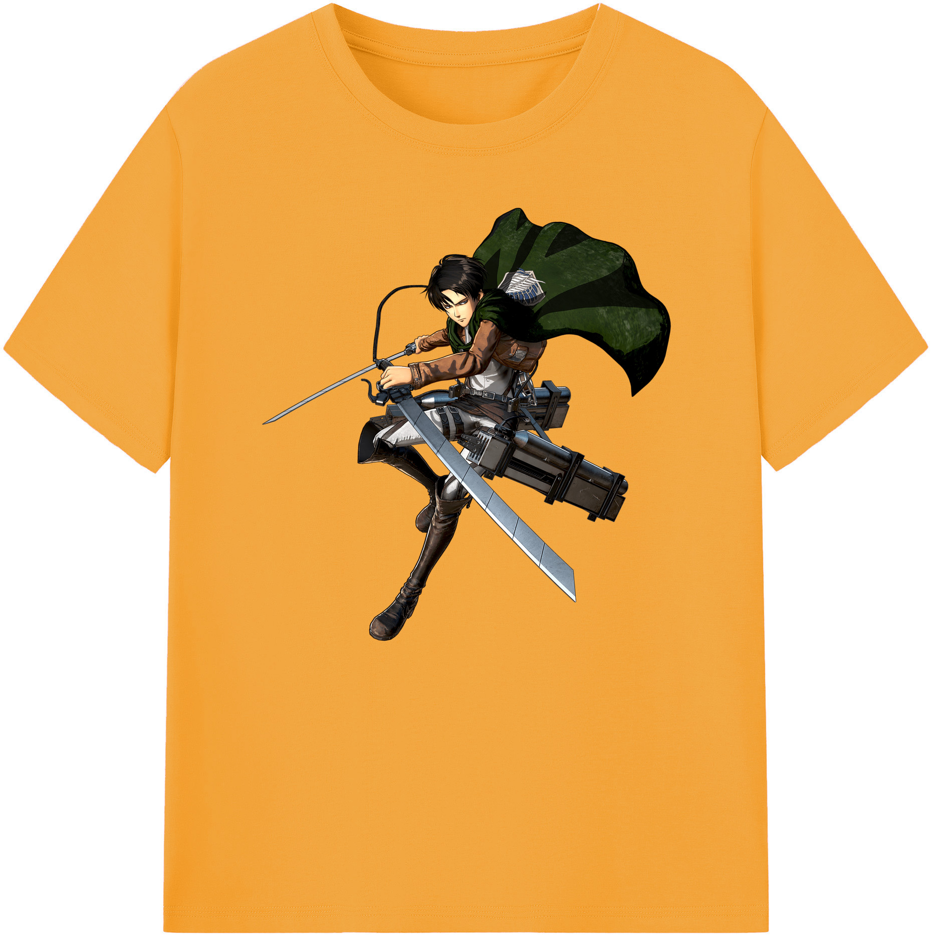 （画像用） 進撃の巨人 リヴァイ·アッカーマン Attack on Titan Levi Ackerman 綿100％ メンズ半袖Tシャツ｜肌触りやわらか＆通気性