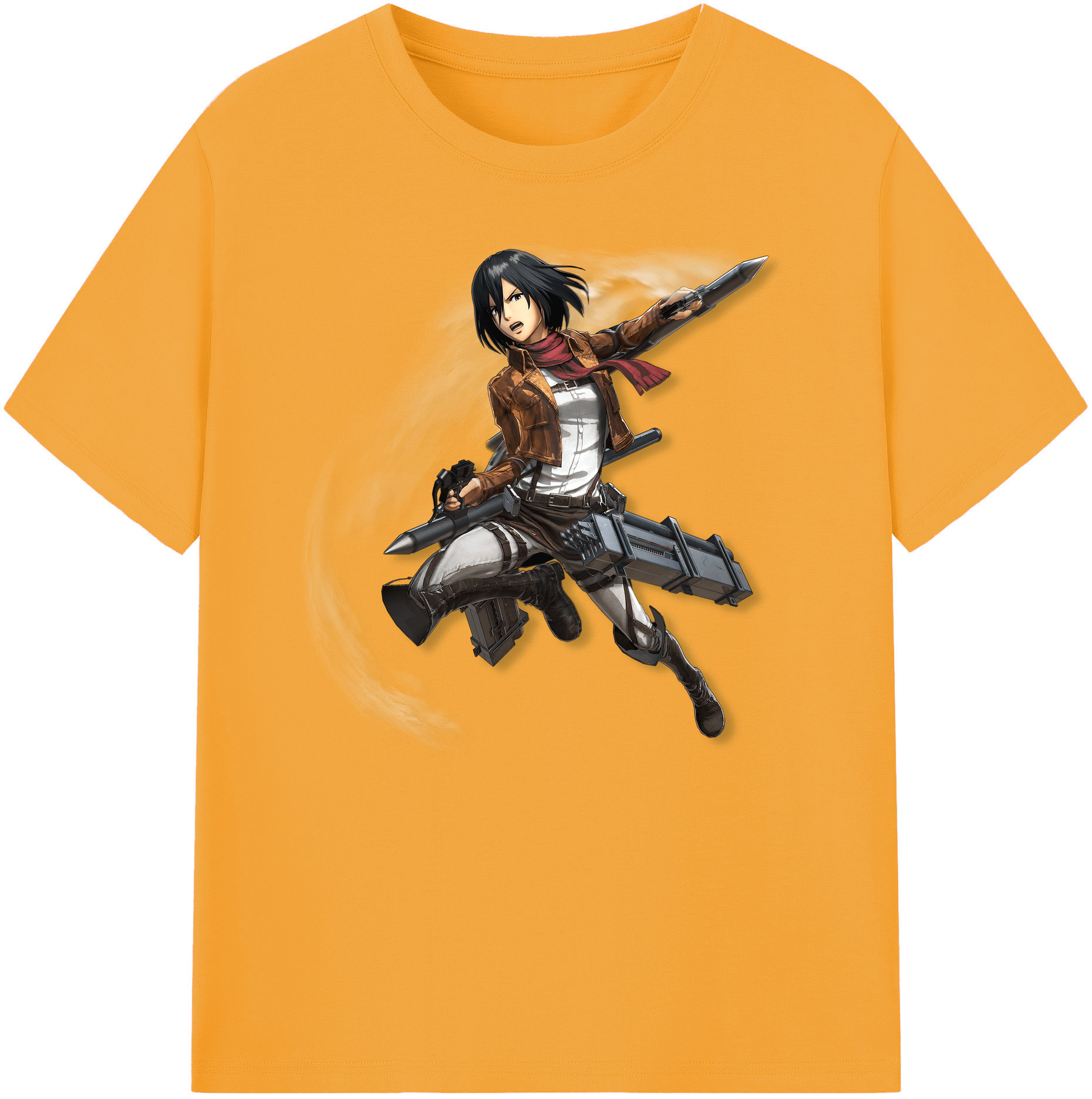 （画像用） 進撃の巨人 ミカサ·アッカーマン Attack on Titan Mikasa Ackerman 綿100％ メンズ半袖Tシャツ｜肌触りやわらか＆通気性