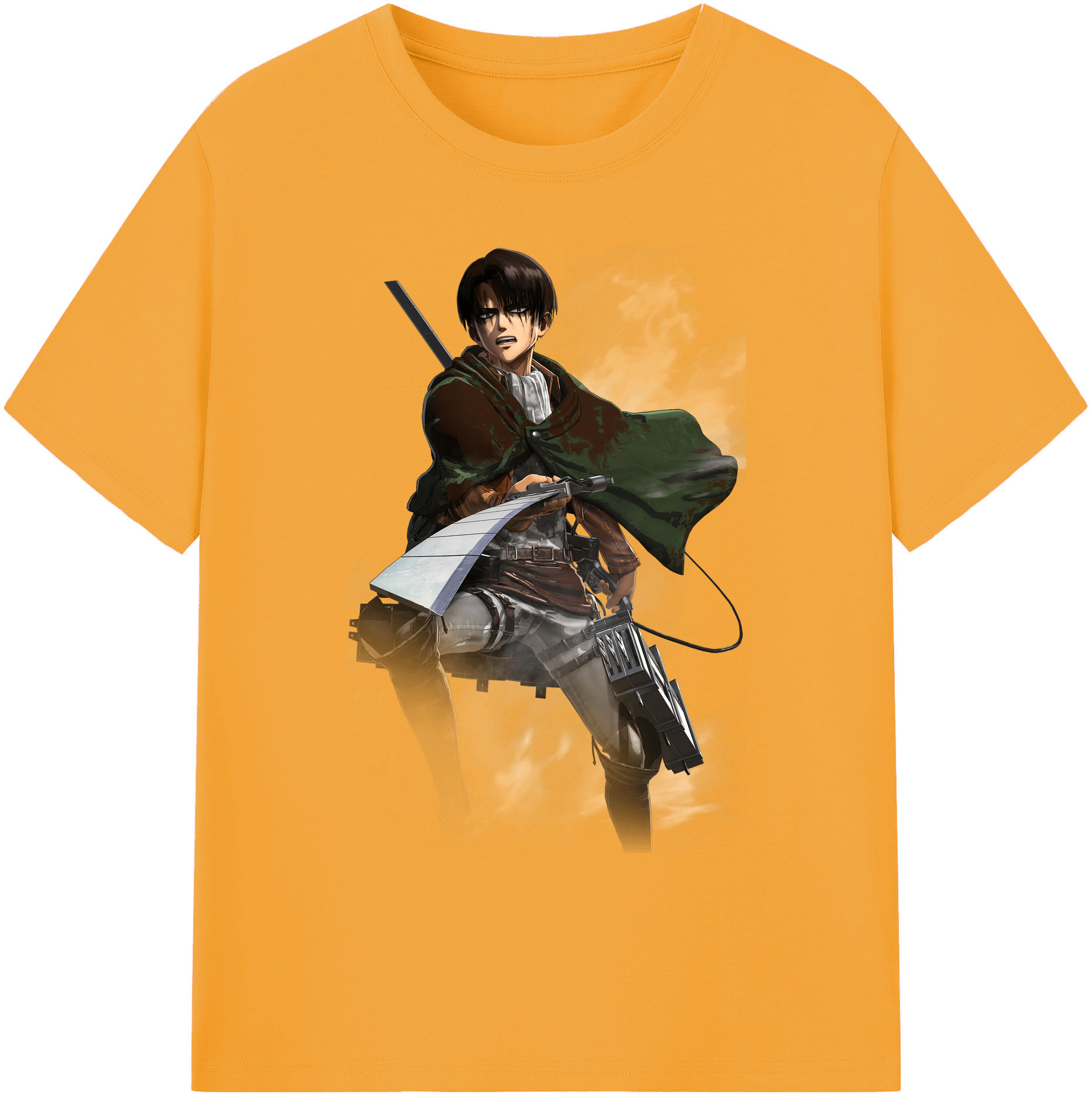 （画像用） 進撃の巨人 リヴァイ·アッカーマン Attack on Titan Levi Ackerman 綿100％ メンズ半袖Tシャツ｜肌触りやわらか＆通気性