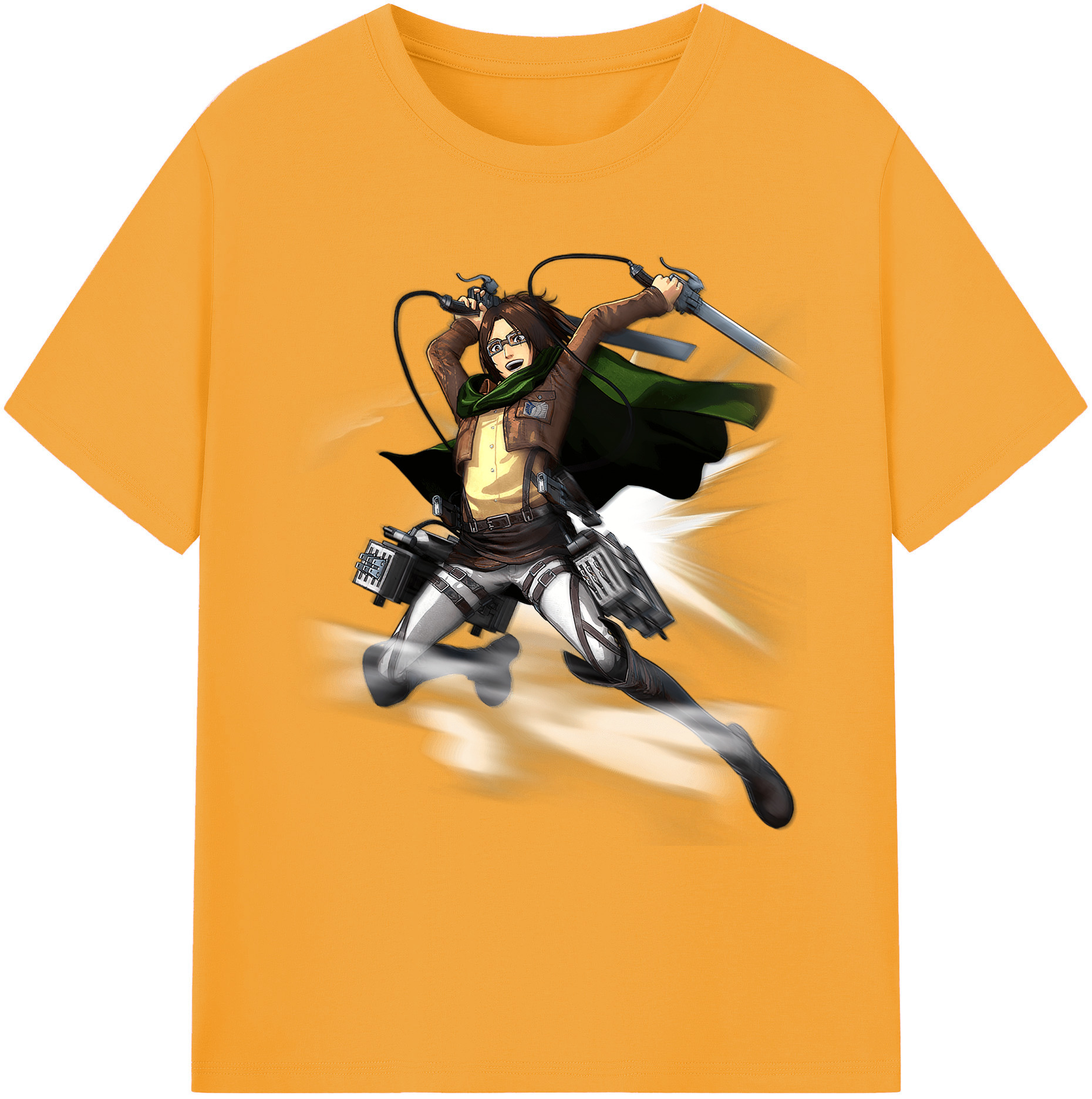（画像用） 進撃の巨人 ハンジ·ゾエ Attack on Titan Hanji Zoe 綿100％ メンズ半袖Tシャツ｜肌触りやわらか＆通気性