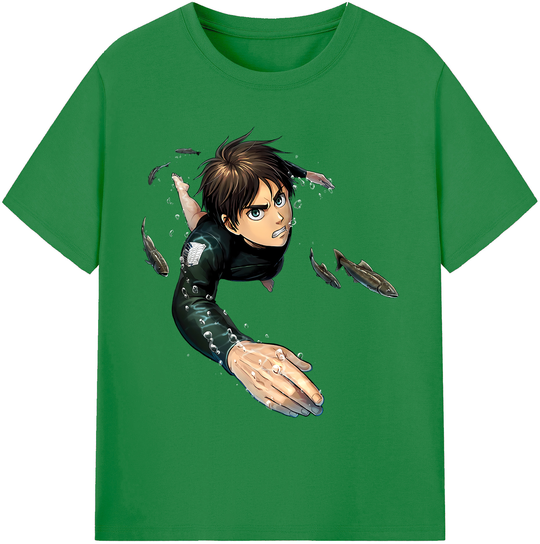 （画像用） 進撃の巨人 エレン･イェーガー Attack on Titan Eren Jäger 綿100％ メンズ半袖Tシャツ｜肌触りやわらか＆通気性
