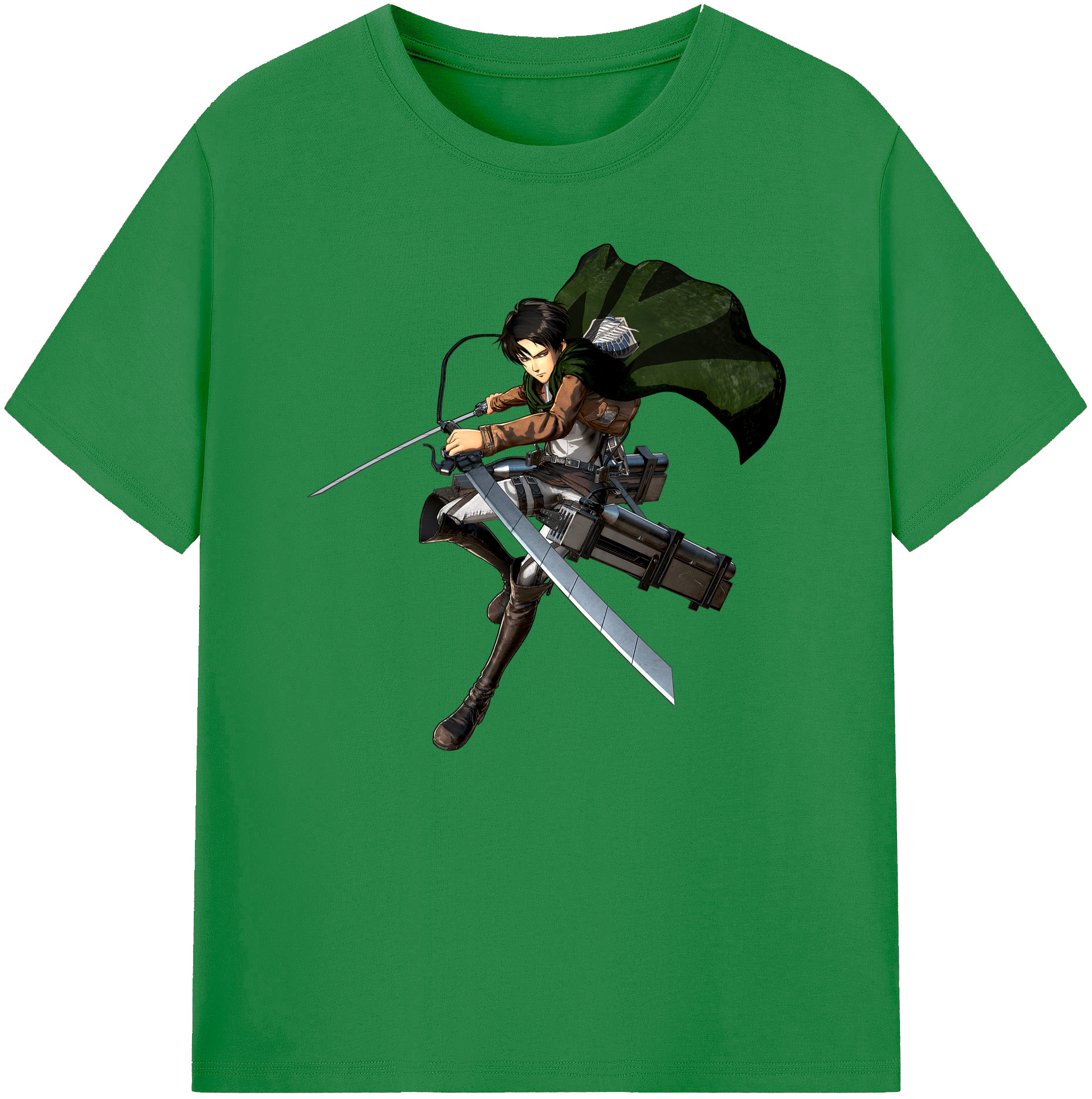 （画像用） 進撃の巨人 リヴァイ·アッカーマン Attack on Titan Levi Ackerman 綿100％ メンズ半袖Tシャツ｜肌触りやわらか＆通気性