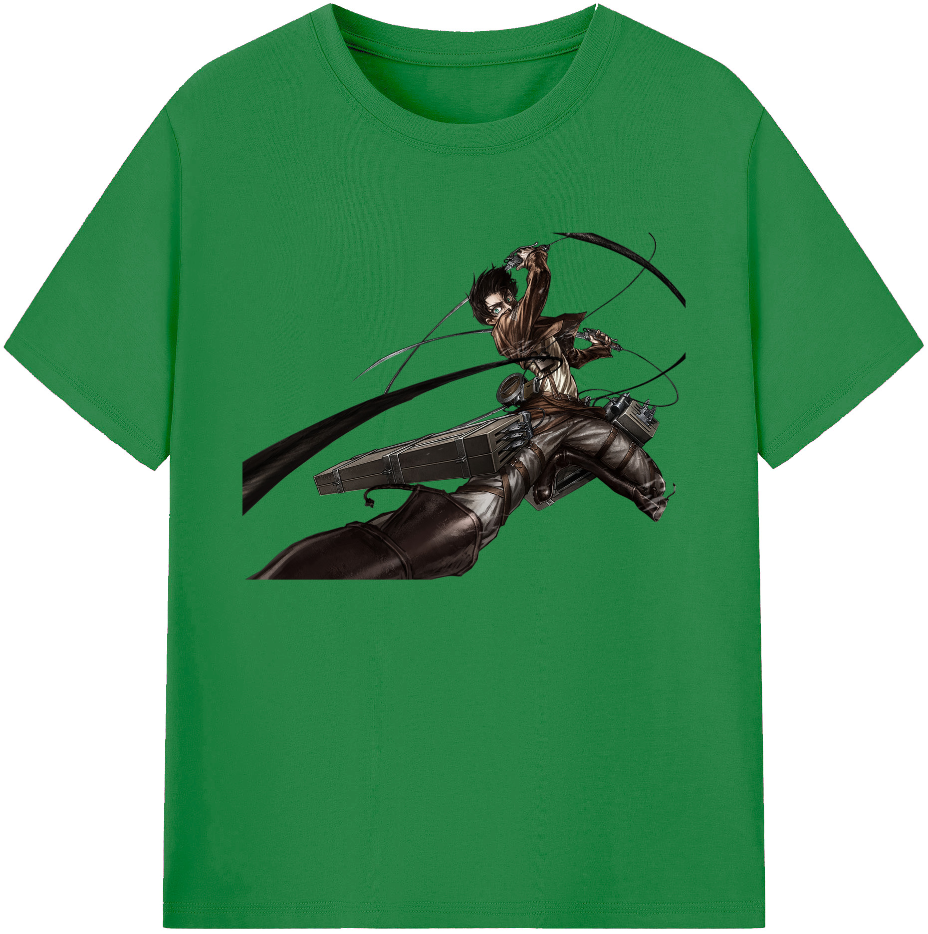 （画像用） 進撃の巨人 エレン･イェーガー Attack on Titan Eren Jäger 綿100％ メンズ半袖Tシャツ｜肌触りやわらか＆通気性
