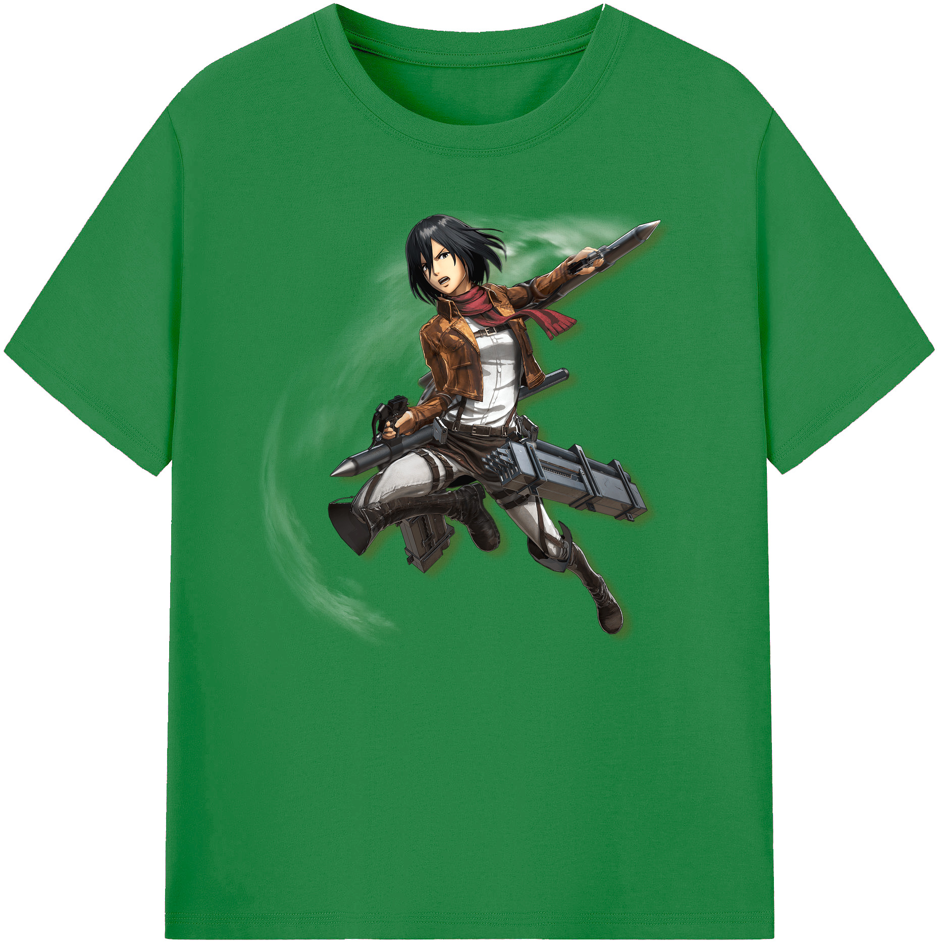 （画像用） 進撃の巨人 ミカサ·アッカーマン Attack on Titan Mikasa Ackerman 綿100％ メンズ半袖Tシャツ｜肌触りやわらか＆通気性