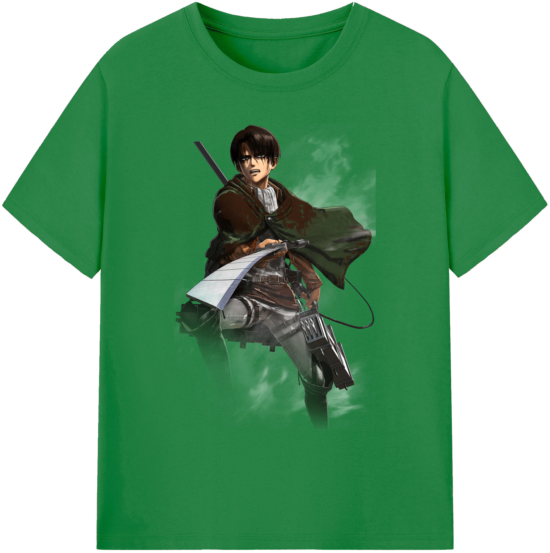 （画像用） 進撃の巨人 リヴァイ·アッカーマン Attack on Titan Levi Ackerman 綿100％ メンズ半袖Tシャツ｜肌触りやわらか＆通気性