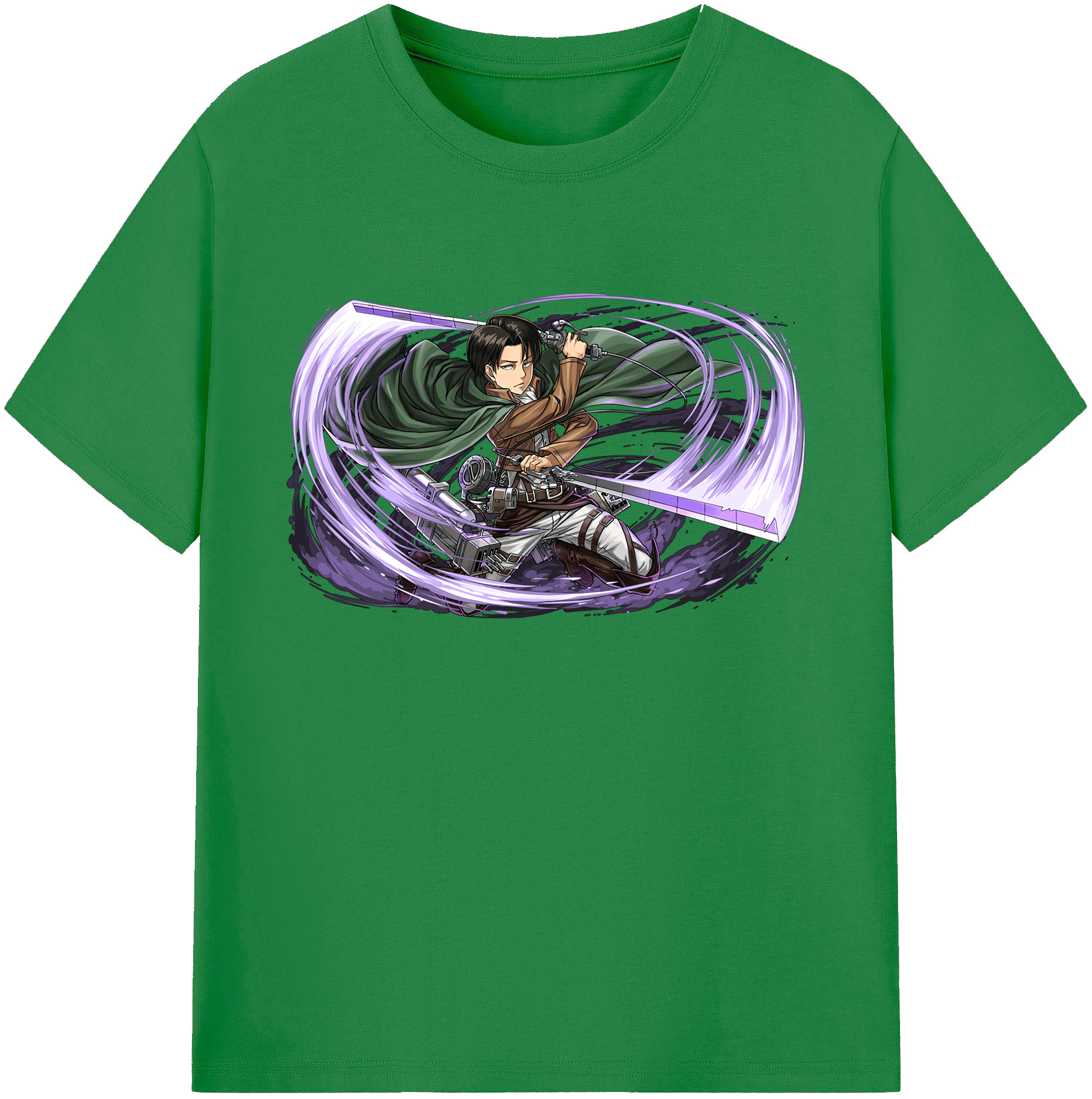 （画像用） 進撃の巨人 リヴァイ·アッカーマン Attack on Titan Levi Ackerman 綿100％ メンズ半袖Tシャツ｜肌触りやわらか＆通気性