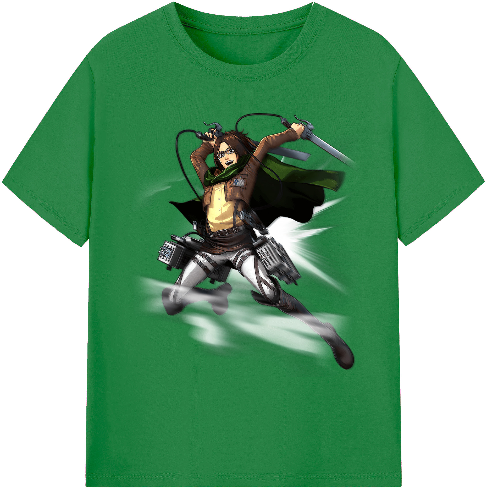 （画像用） 進撃の巨人 ハンジ·ゾエ Attack on Titan Hanji Zoe 綿100％ メンズ半袖Tシャツ｜肌触りやわらか＆通気性