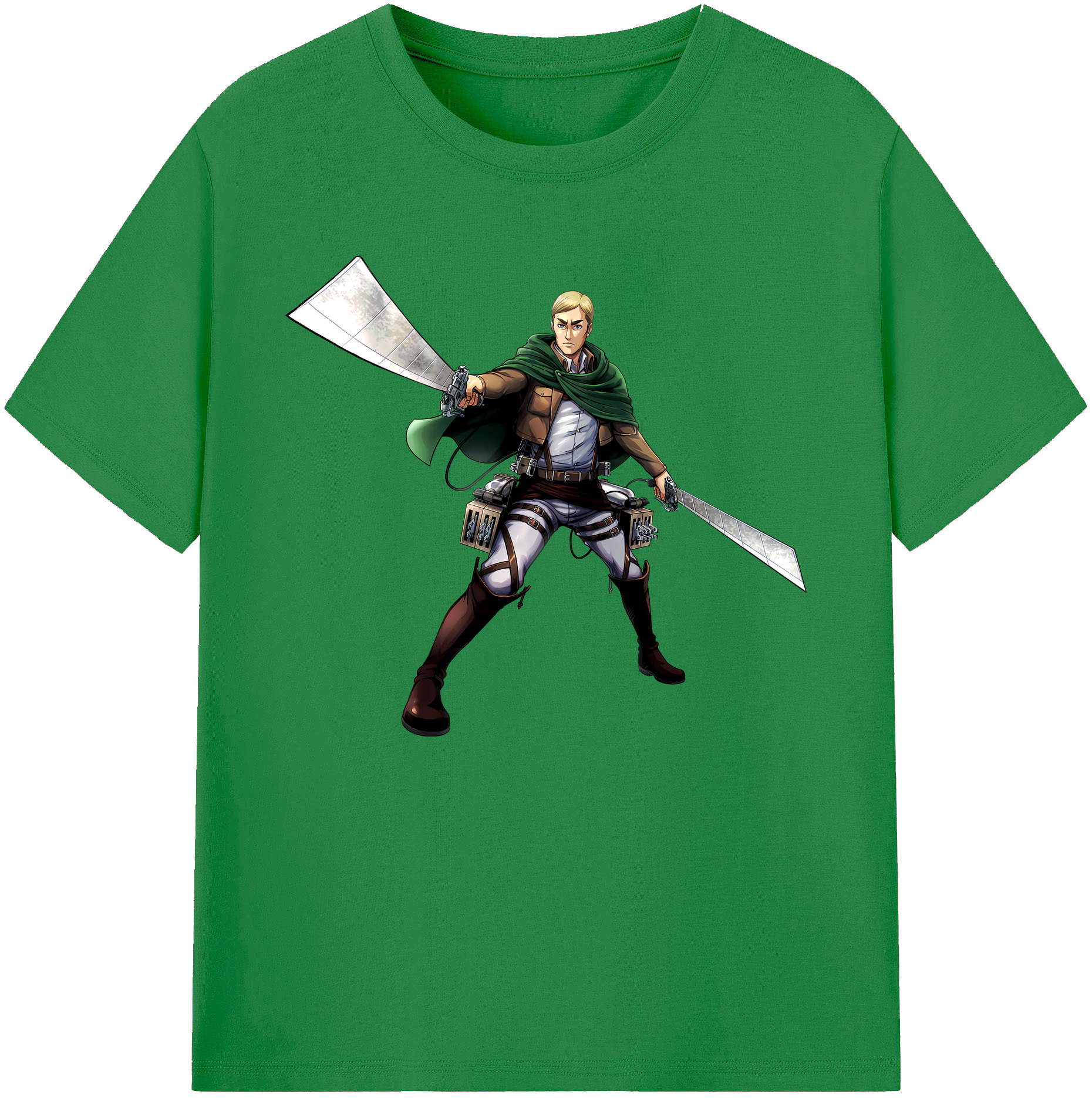 （画像用） 進撃の巨人 エルヴィン・スミス Attack on Titan Erwin Smith 綿100％ メンズ半袖Tシャツ｜肌触りやわらか＆通気性