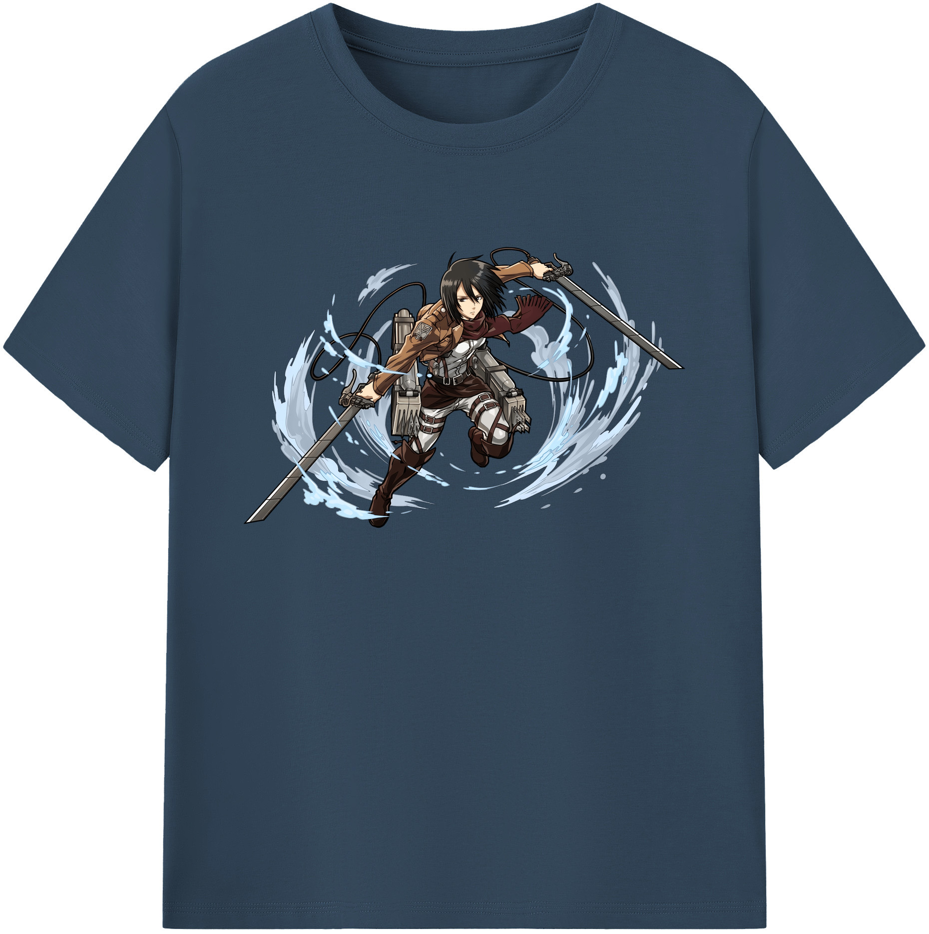 （画像用） 進撃の巨人 ミカサ·アッカーマン Attack on Titan Mikasa Ackerman 綿100％ メンズ半袖Tシャツ｜肌触りやわらか＆通気性