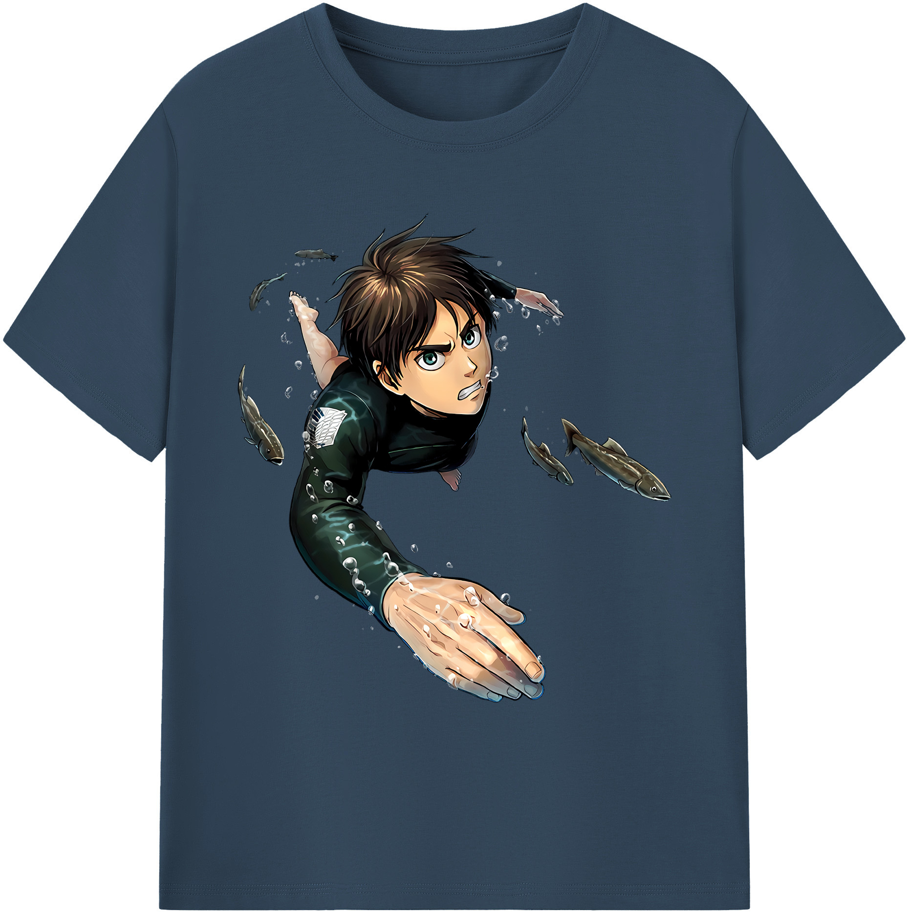 （画像用） 進撃の巨人 エレン･イェーガー Attack on Titan Eren Jäger 綿100％ メンズ半袖Tシャツ｜肌触りやわらか＆通気性