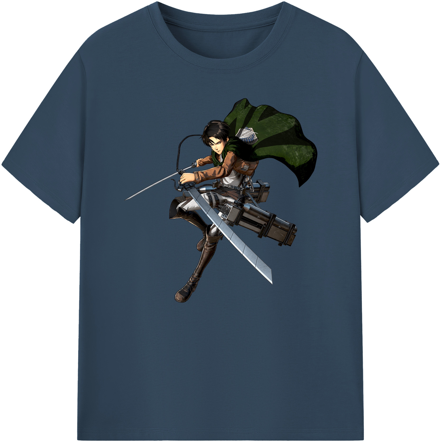 （画像用） 進撃の巨人 リヴァイ·アッカーマン Attack on Titan Levi Ackerman 綿100％ メンズ半袖Tシャツ｜肌触りやわらか＆通気性